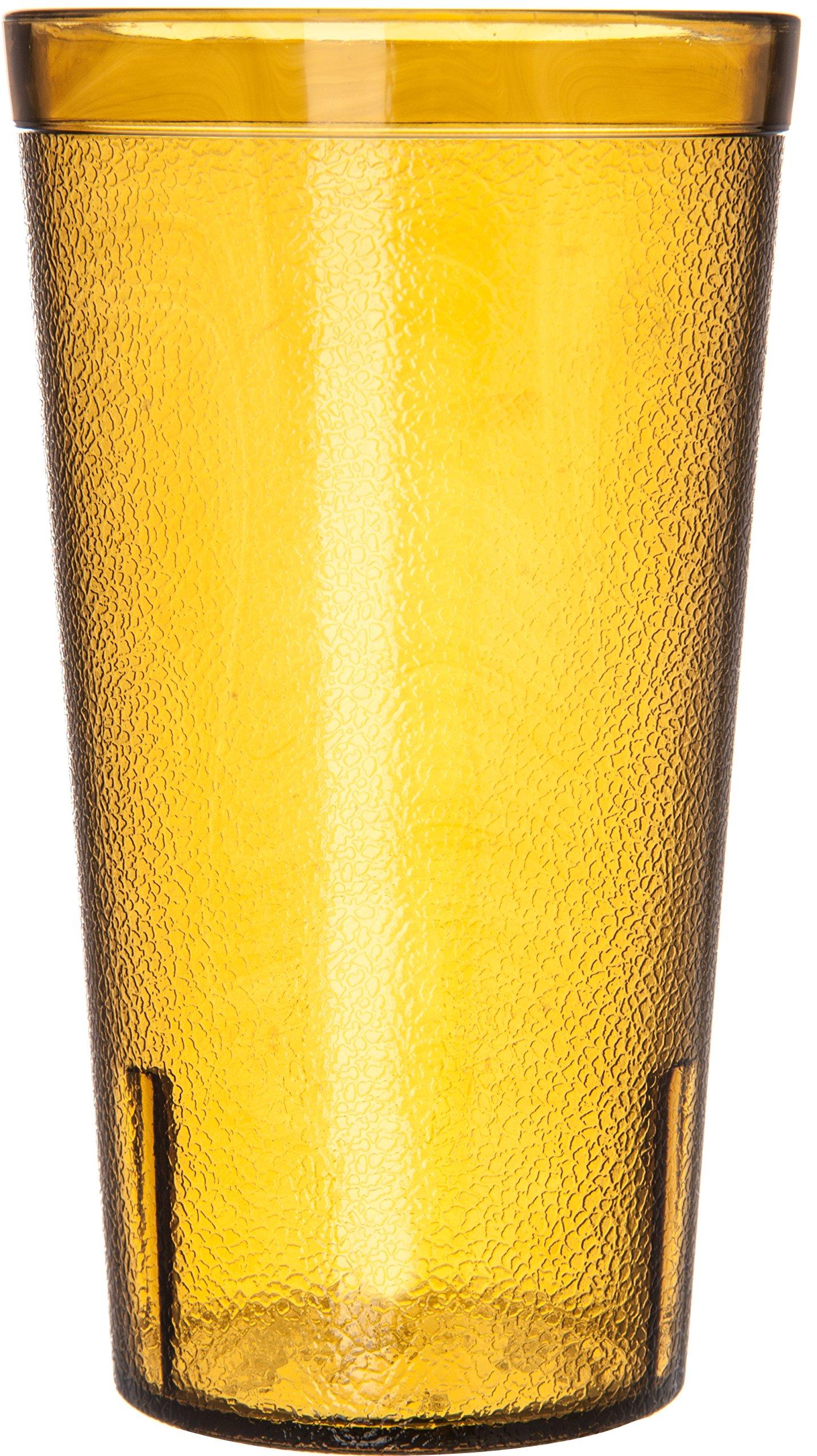 Carlisle FoodService Products Stackable Tumbler Plastic Tumbler with Pebbled Exterior for Restaurants, Catering, Kitchens, Plastic, 16 Ounces, Amber - Image 4