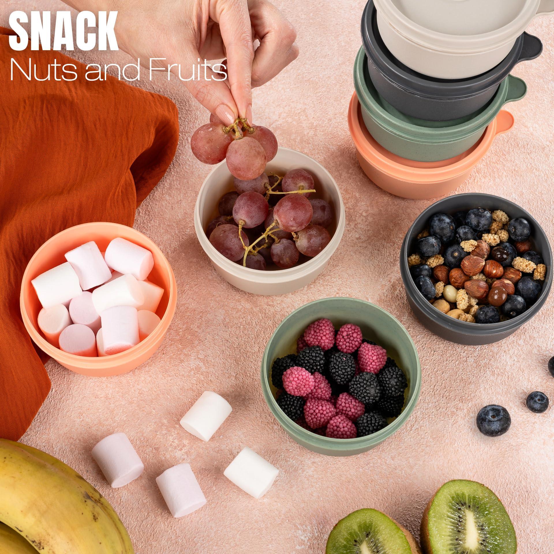 chedi 9 oz Small Round Food Storage Containers with Lids Set of 12 (24 Pieces), Airtight Leakproof Reusable BPA-Free Plastic, Snack & Meal Prep Bowls, Portable Bento Box for Kitchen, Picnic, Office - Image 9