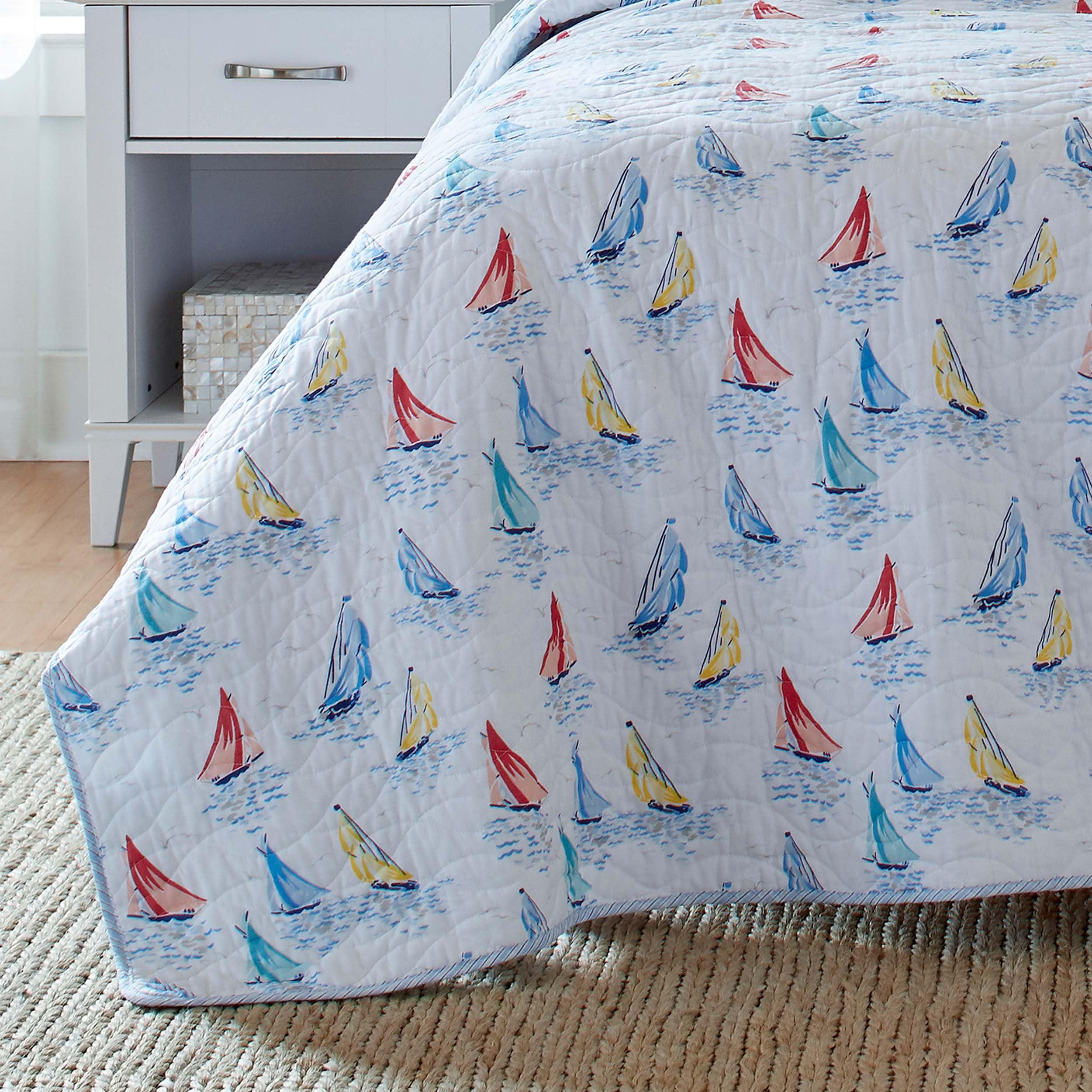 Laura Ashley - King Quilt Set, Cotton Reversible Bedding with Matching Shams, Home Decor Ideal for All Seasons (Ahoy Blue, King) - Image 7