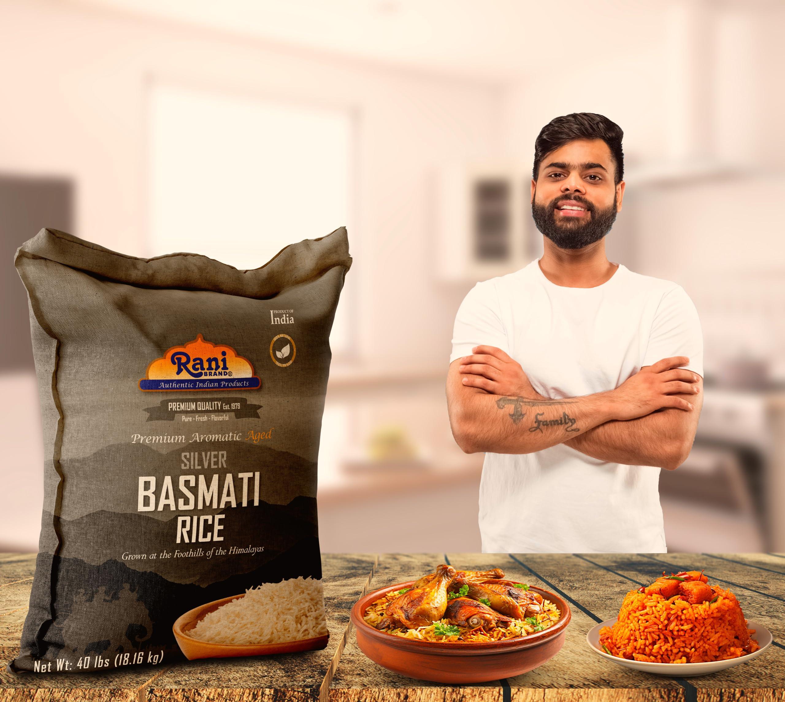 Rani Silver White Basmati Rice Extra Long Aged 40-Pound Bag, 640oz (40lbs) 18.16kg ~ All Natural | Gluten Friendly | Vegan | Indian Origin | Kosher | Export Quality - Image 6