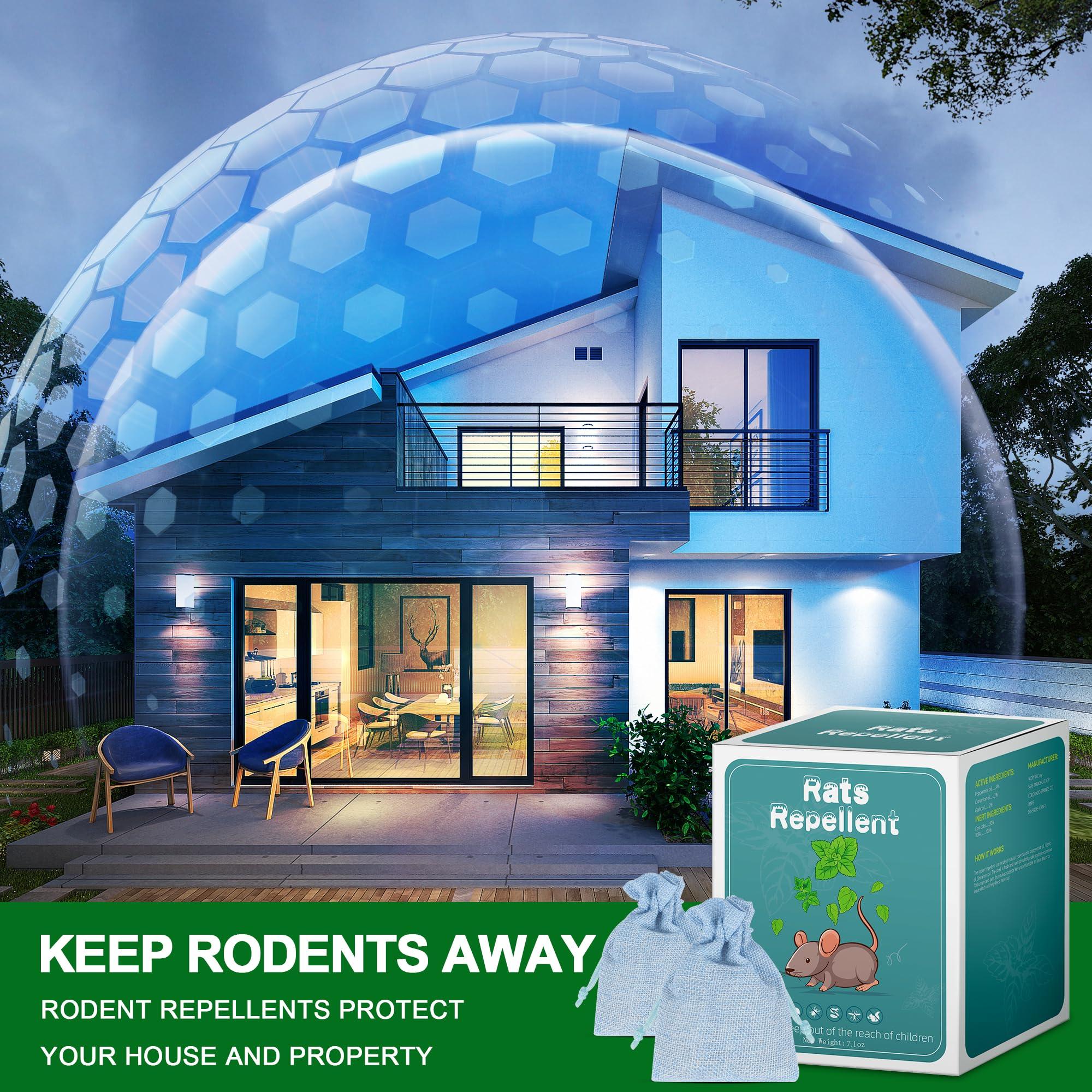 10 Pack Peppermint Oils Mouse Repellent Pouches - Effective Rat Repellent, Peppermint Oil to Keep Rodents Out of Car Engines, Home, Garage, Warehouse, Natural Ingredients - Image 3