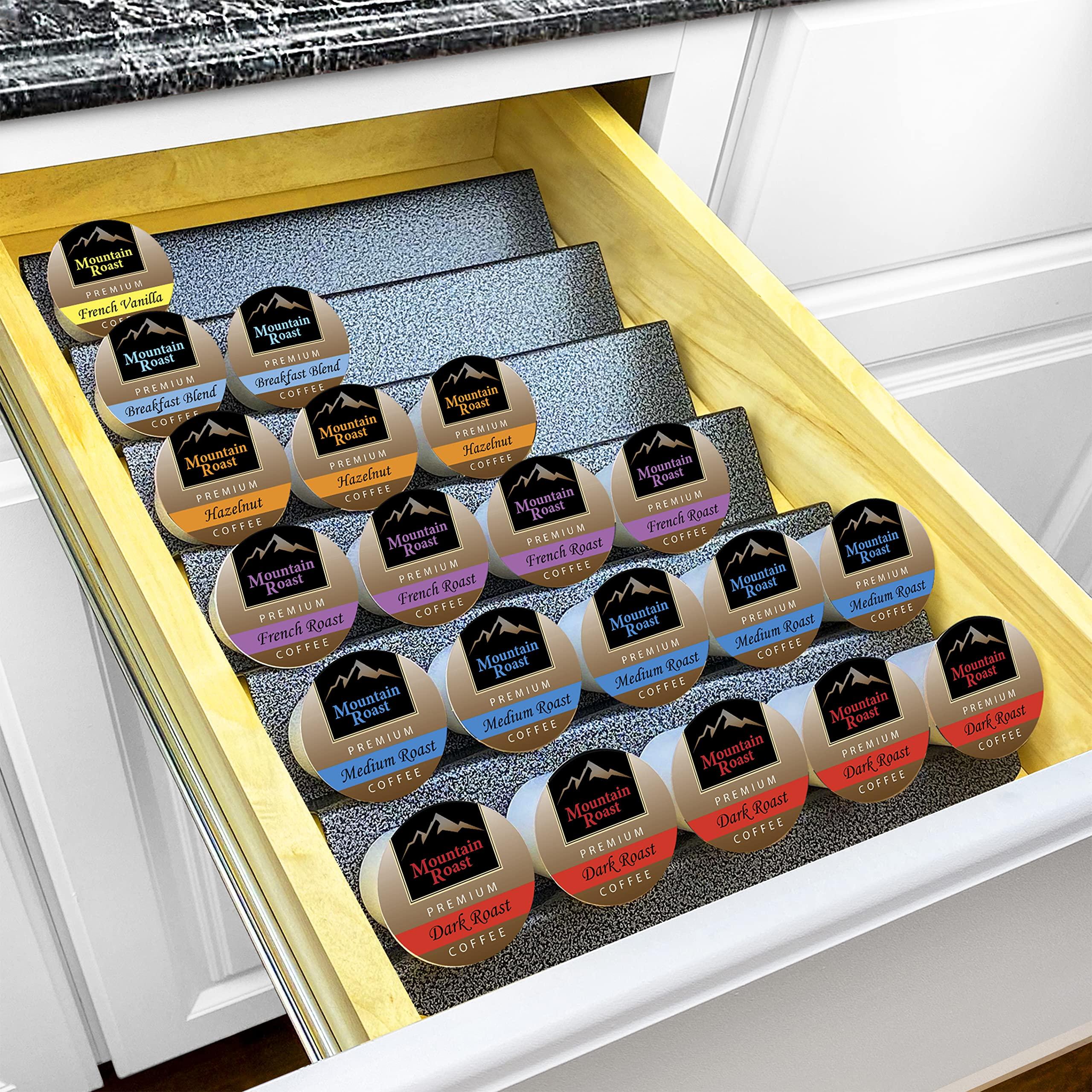 LYNK PROFESSIONAL® Coffee Pod Tray 6-Tier Heavy Gauge Steel Drawer Organizer for Kitchen Cabinets and Coffee Bars, compatible with Keurig K-Cup pods - Lifetime Limited Warranty - Silver Metallic - Image 7