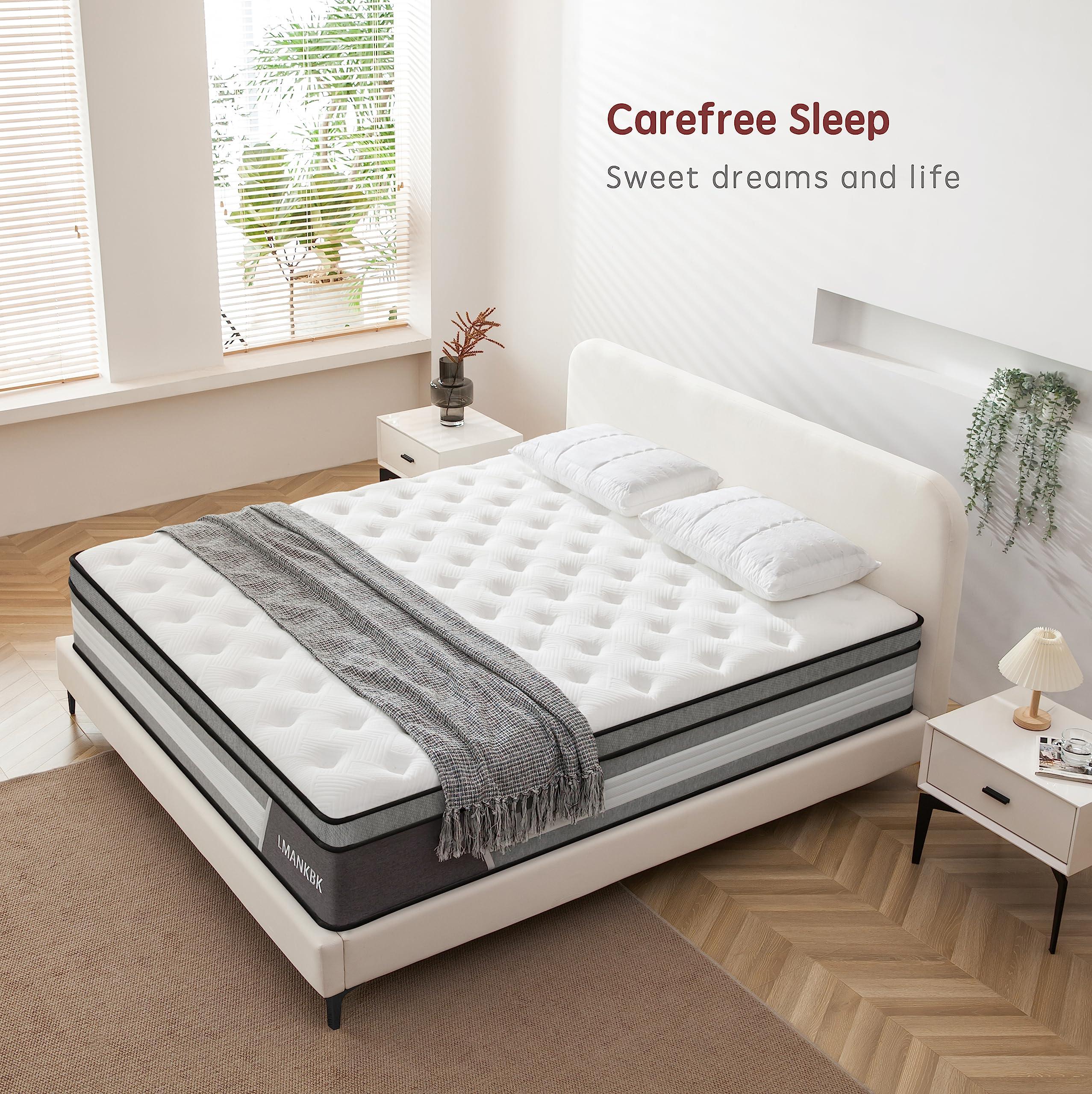 LMANKBK Queen mattress, 12 Inch Innerspring Hybrid Mattresses in a Box with Gel Memory Foam, Individually Wrapped Encased Coil Pocket Spring Mattress, Pressure Relief, Medium Firm Support, 60"*80"*12" - Image 3