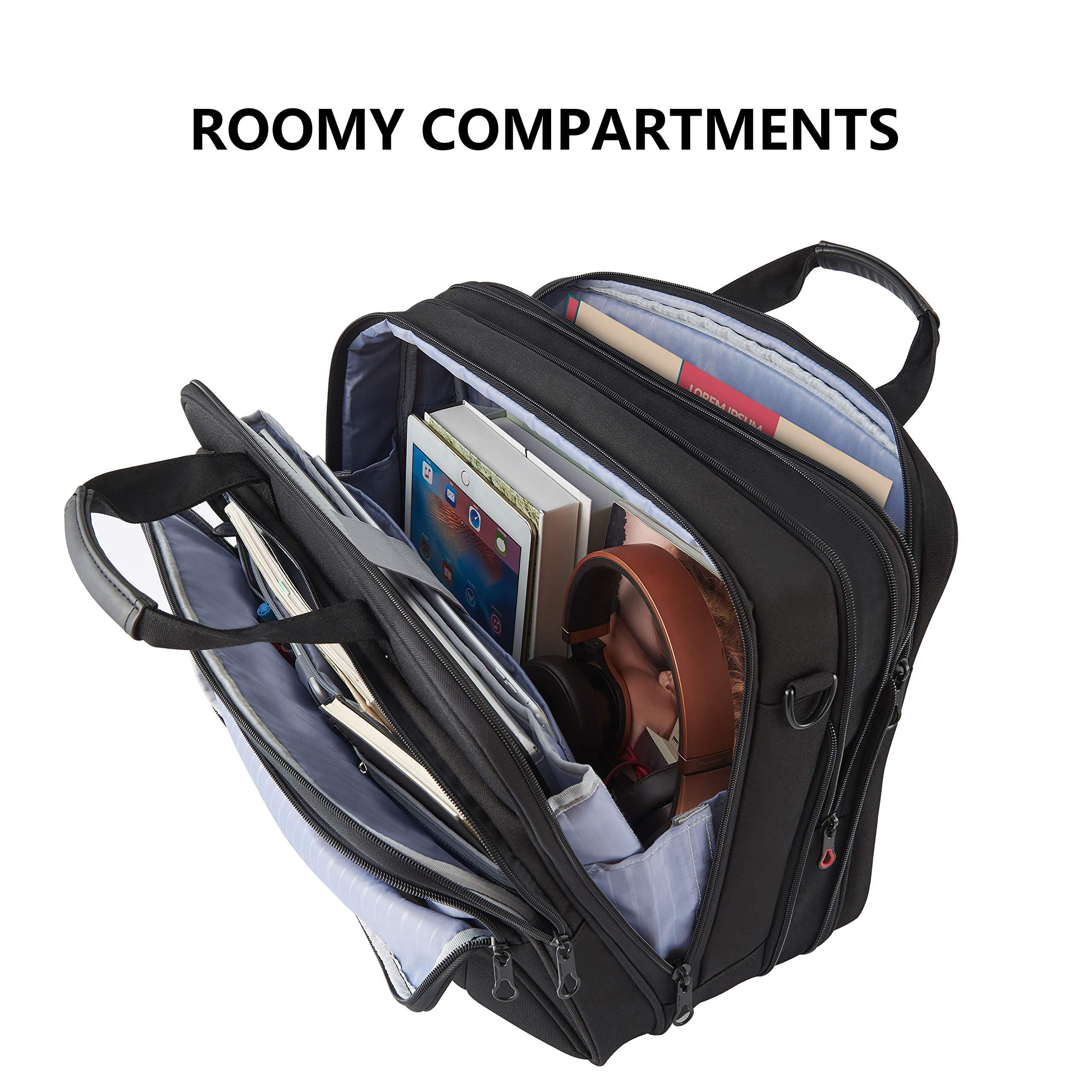 KROSER Laptop Bag Premium Laptop Briefcase Fits Up to 17.3 Inch Laptop Expandable Water-Repellent Shoulder Messenger Bag Computer Bag for Travel/Business/Men/Women-Black - Image 6