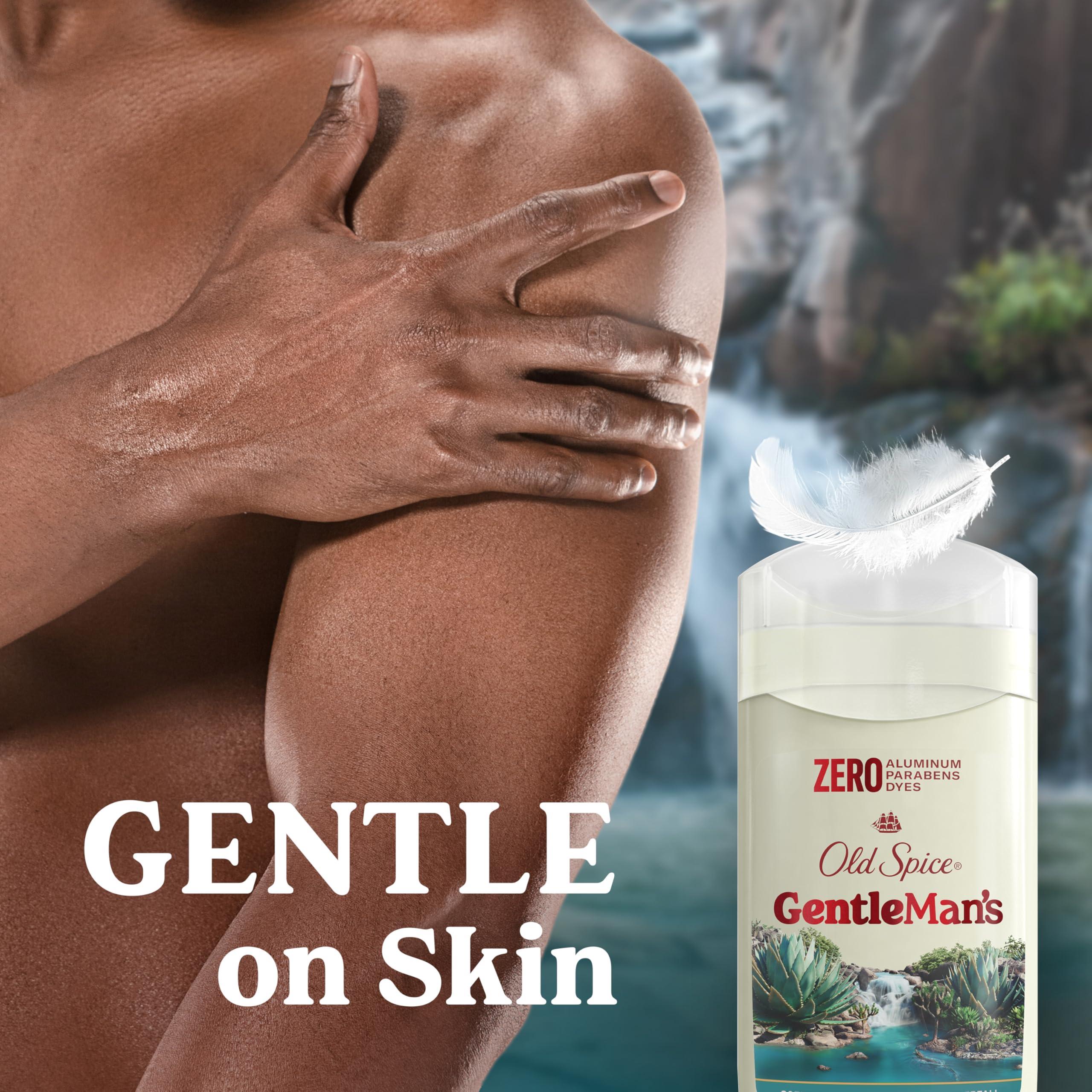 Old Spice GentleMan's Aluminum Free Dry Feel Deodorant for Men, 24/7 Lasting Freshness, Gentle on Skin with Skin Conditioners, Blue Agave + Fresh Waterfall Scent, 3.0 oz (Pack of 3) - Image 6