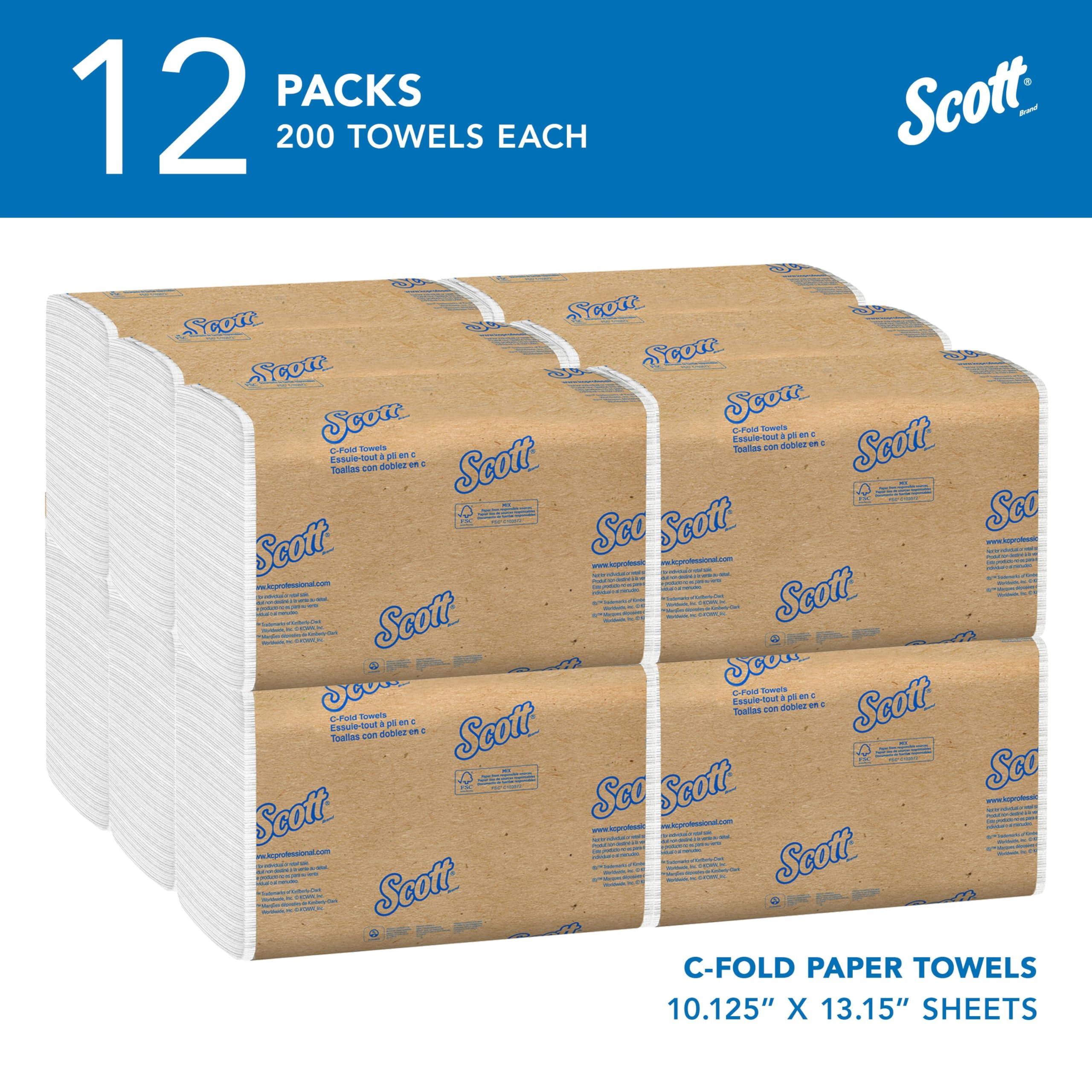 Scott Professional Essential C-Fold Folded Paper Towels, Bulk (01510), Fast-Drying Absorbency Pockets, 13.15"x10.125" Towel, White (200 Sheets/Pack, 12 Packs/Case, 2,400 Sheet Total) - Image 3