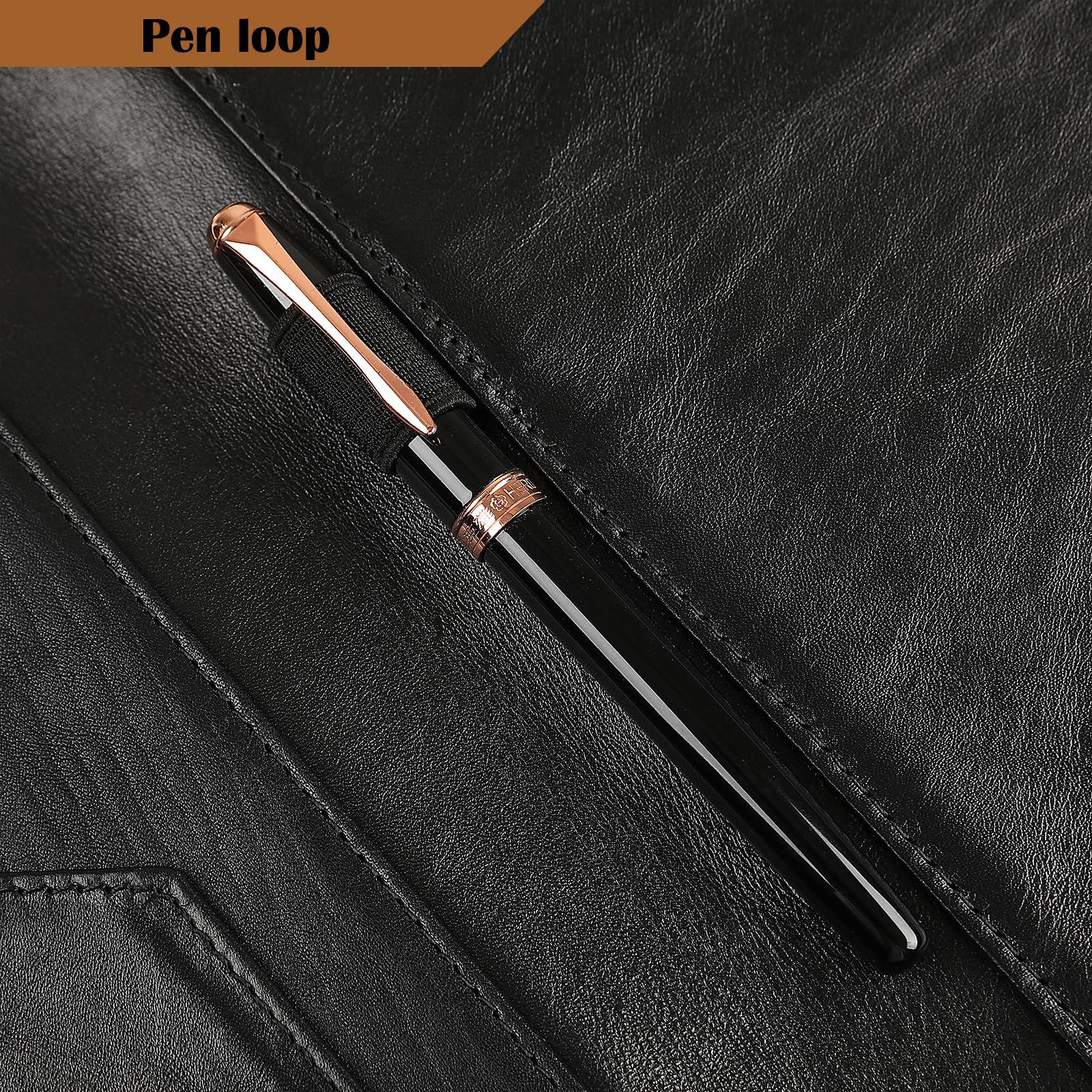 GZRHKJ Genuine Leather Padfolio,Free Engraved Name, Personalized Leather Portfolio, A4 Document Folder Legal Pad Padfolio, Resume Folio for Men & Women - Image 6