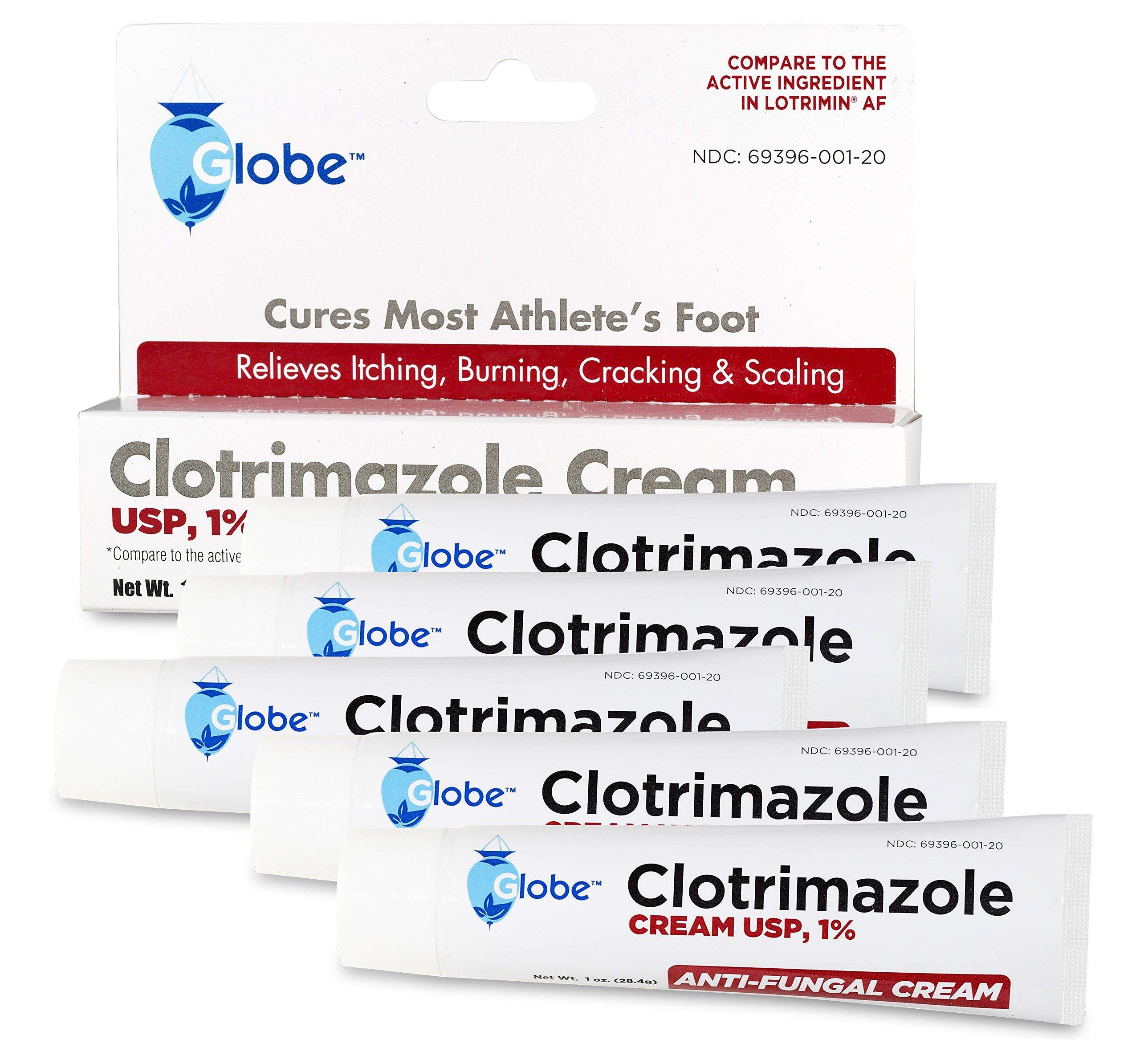 (5 pack) Globe Clotrimazole Antifungal Cream 1% (1 oz) Relieves the itching, burning, cracking and scaling associated with fungal infections | Compare to the Name Brand Active Ingredient - Image 9