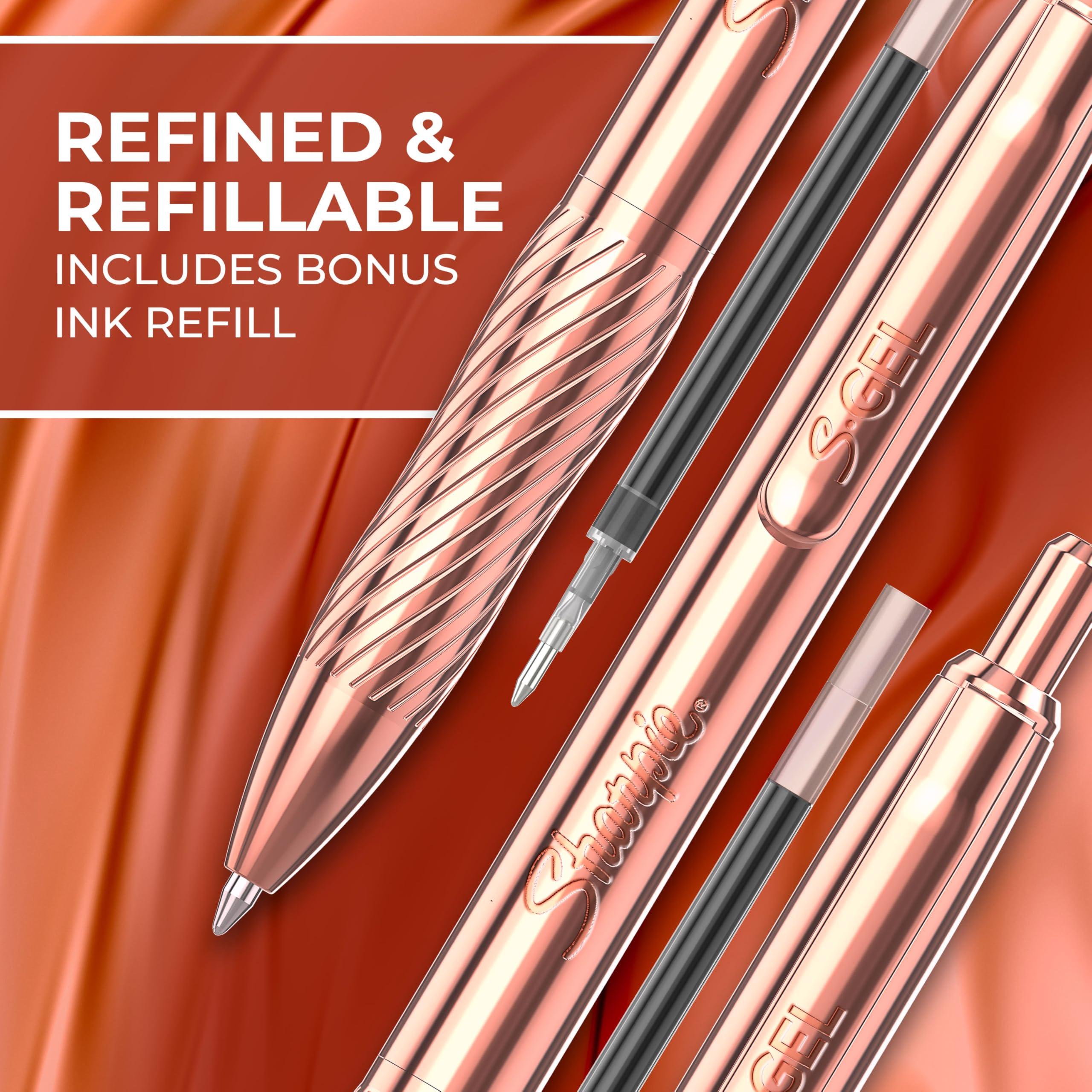 Sharpie S-Gel Gel Pen, Copper Metal Body, Medium Point (0.7mm), Black Ink, Includes 1 Pen and 1 Additional Ink Refill - Image 5