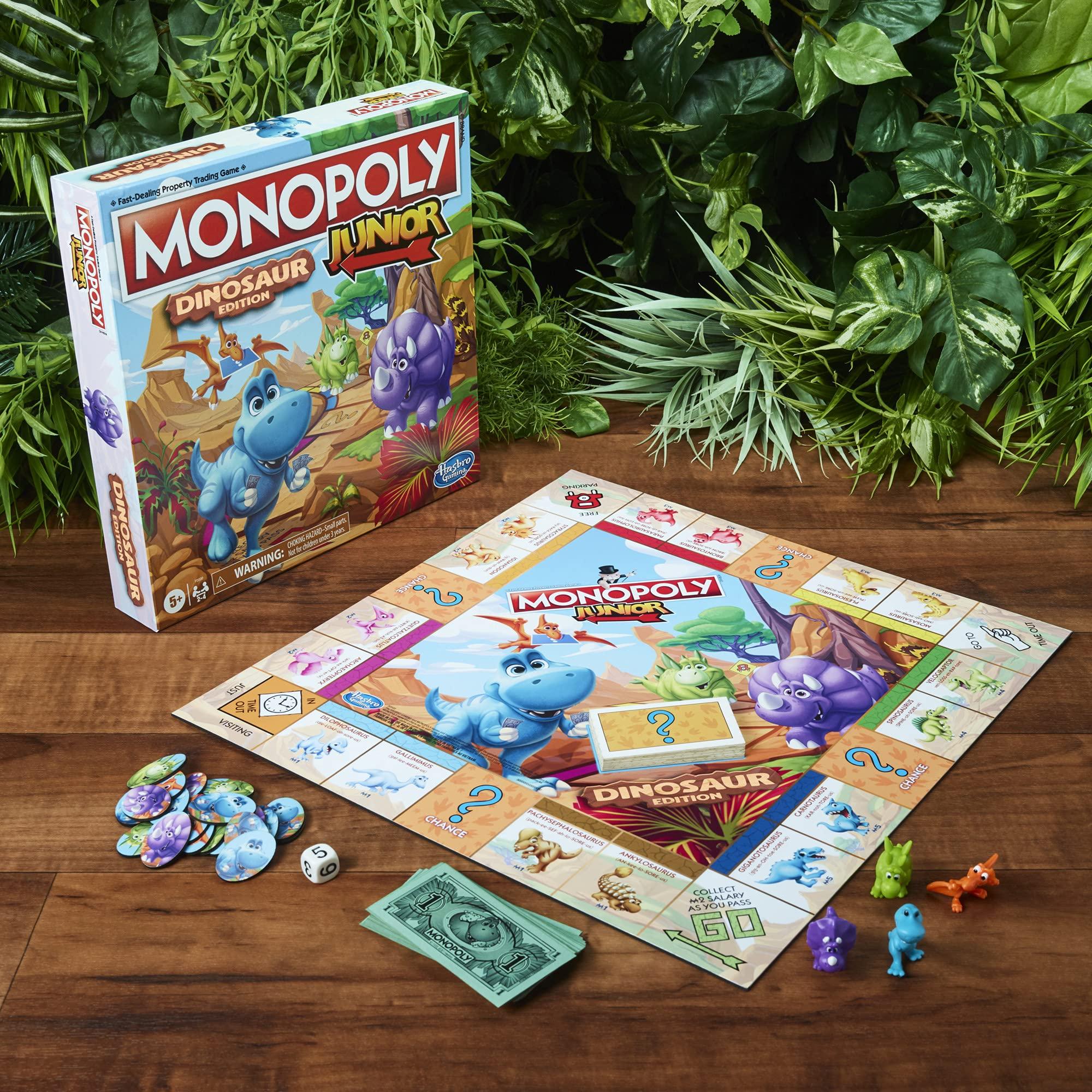 Hasbro Gaming Monopoly Junior Dinosaur Edition Game | Kids Board Games with Dino-Themed Toy Tokens | 2-4 Players for Boys & Girls | Ages 5+ (Amazon Exclusive) - Image 2