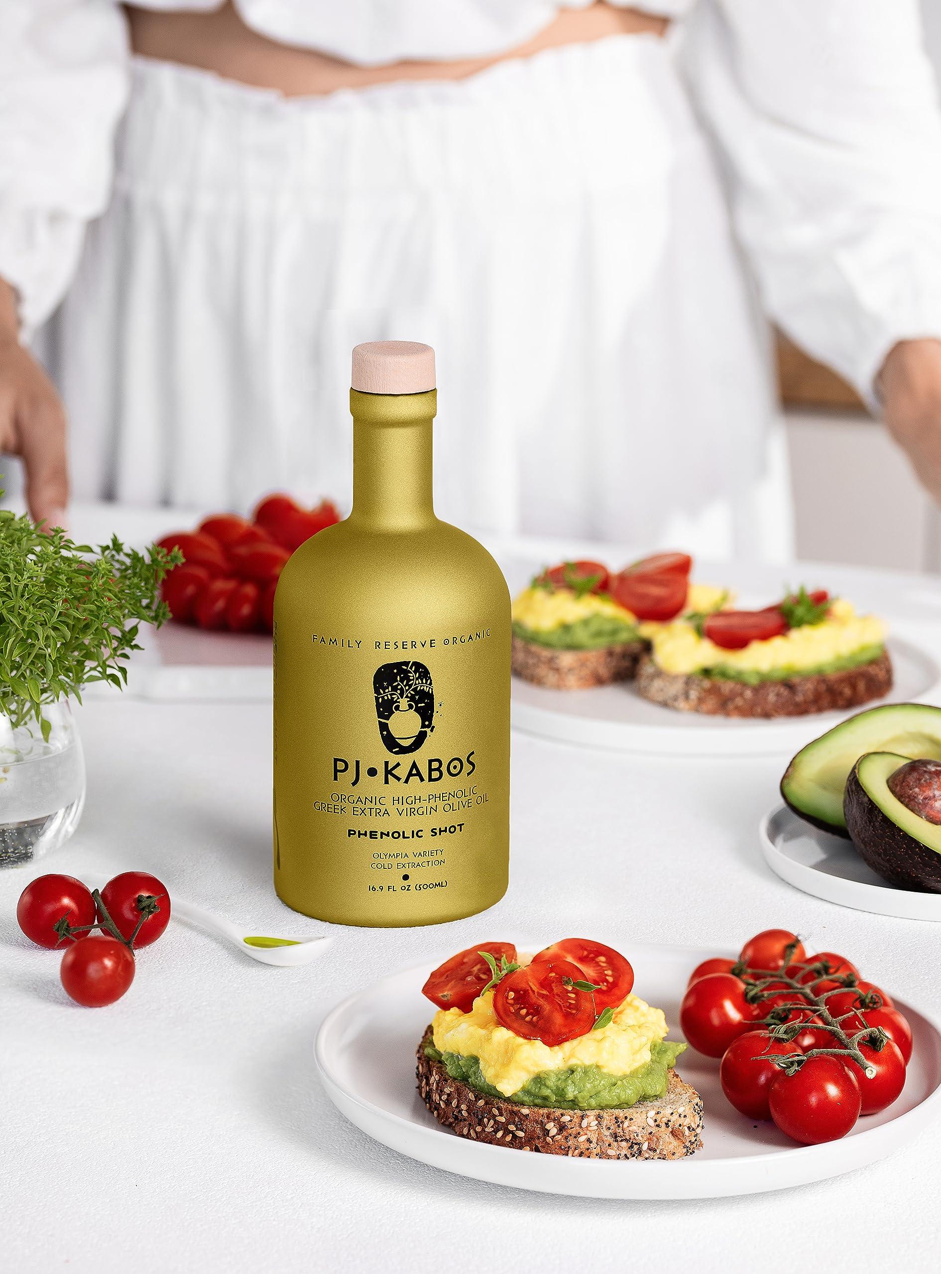 P.J. KABOS 2024/25 Harvest, Extremely High Phenolic (1000+ mg/kg), USDA Organic Greek Extra Virgin Olive Oil, Kosher, Greece, Cold Extracted, 16.9oz Bottle, PJ KABOS “Family Reserve Organic - Phenolic Shot” - Image 9
