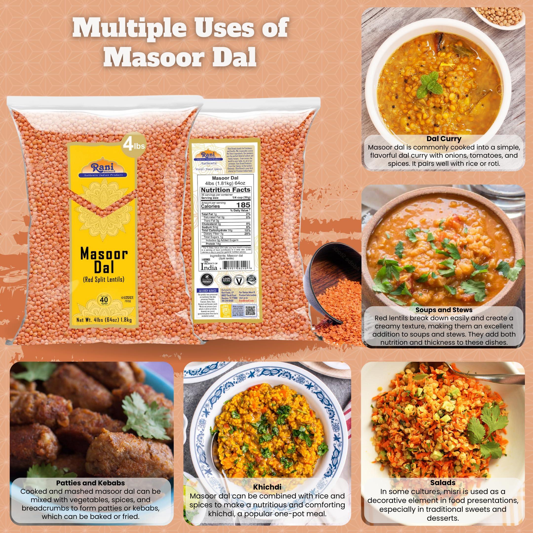 Rani Masoor Dal (Indian Red Lentils) Split Gram, 64oz (4lbs) 1.81kg Bulk ~ All Natural | Gluten Friendly | NON-GMO | Kosher | Vegan | Indian Origin - Image 4