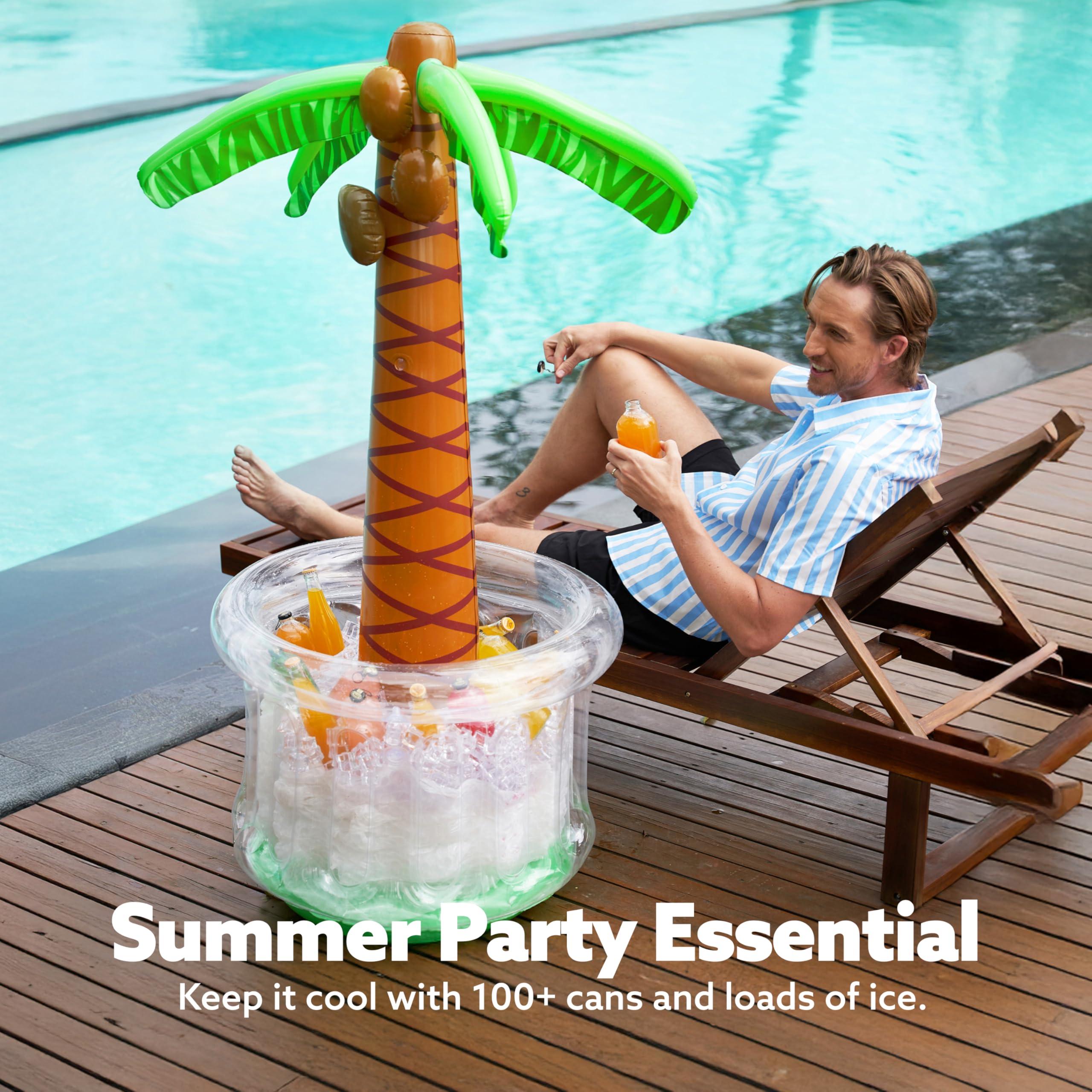 JOYIN 60" Inflatable Palm Tree Cooler, Beach Theme Decor, Pool Party Decorations, Luau Hawaiian Birthday Party Supplies, Ocean Jungle Tropical Themed Summer Outdoor Drink Cooler - Image 6