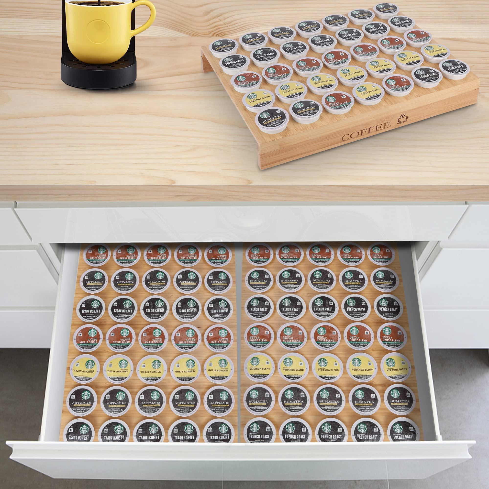 MinBoo BamBoo k cup holder Drawer or Countertop k cup Organizer Coffee Pod Holder Hold 35 Coffee Pod Storage Kcup coffee pods holder for coffee station Office and Kitchen k cup storage - Image 5