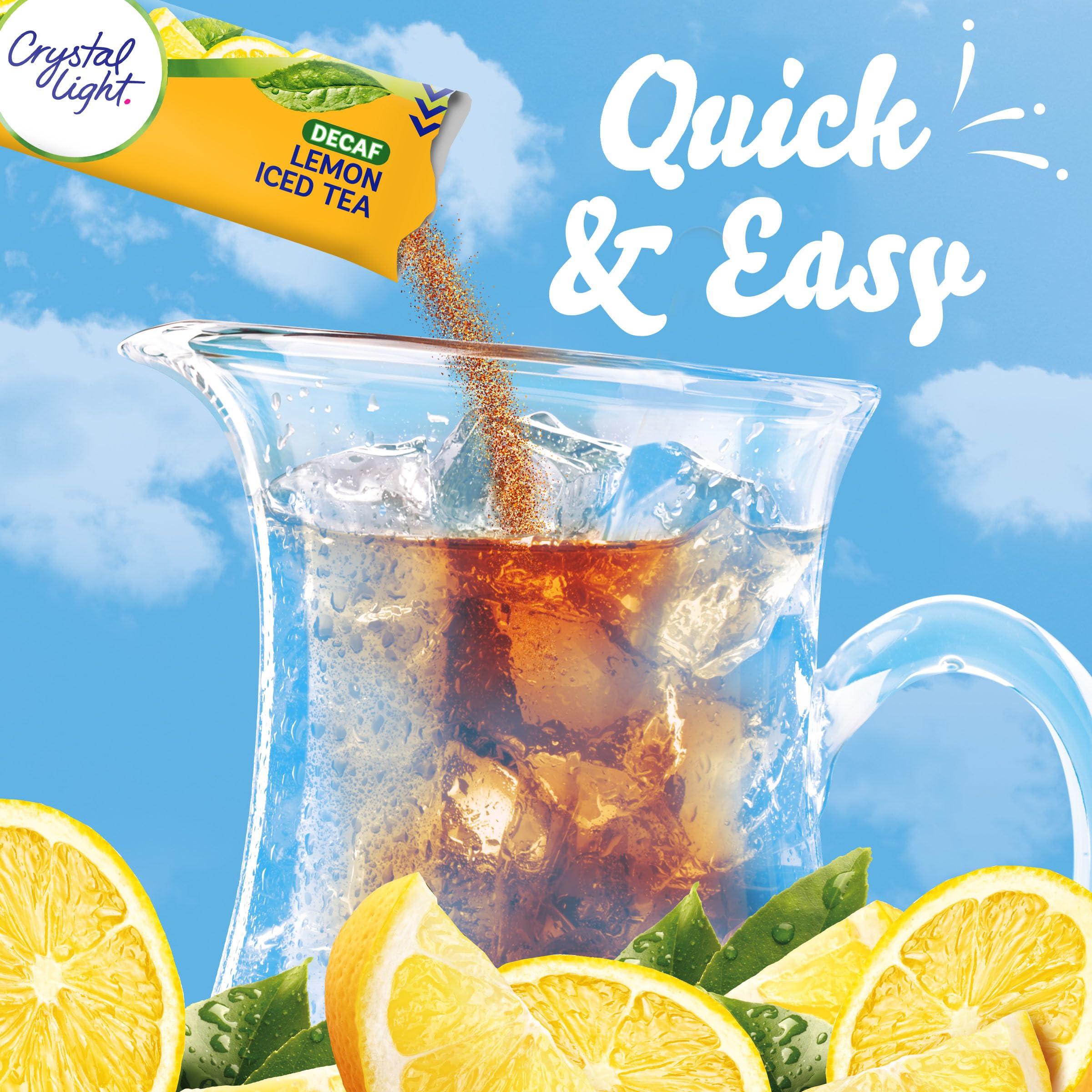 Crystal Light Decaf Lemon Iced Tea Naturally Flavored Powdered Drink Mix, 72 ct Pack, 12 Canisters of 6 Pitcher Packets - Image 5