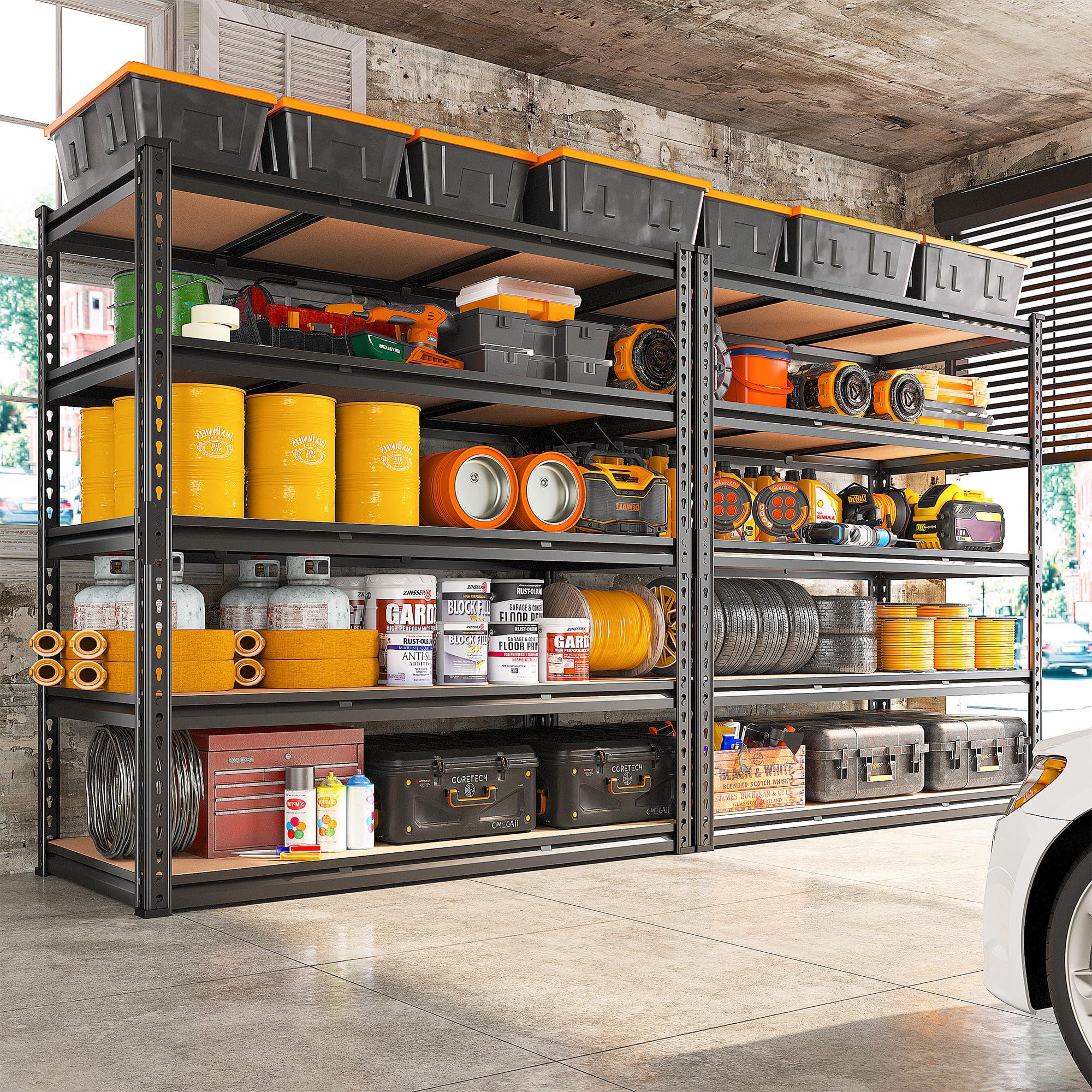 REIBII 48" W Garage Shelving Heavy Duty 3020LBS Storage Shelves 5 Tier Heavy Duty Shelving Adjustable Garage Shelves for Basement, Warehouse, Commercial, Easy Assemble, 48" W x 72" H x 24" D - Image 7