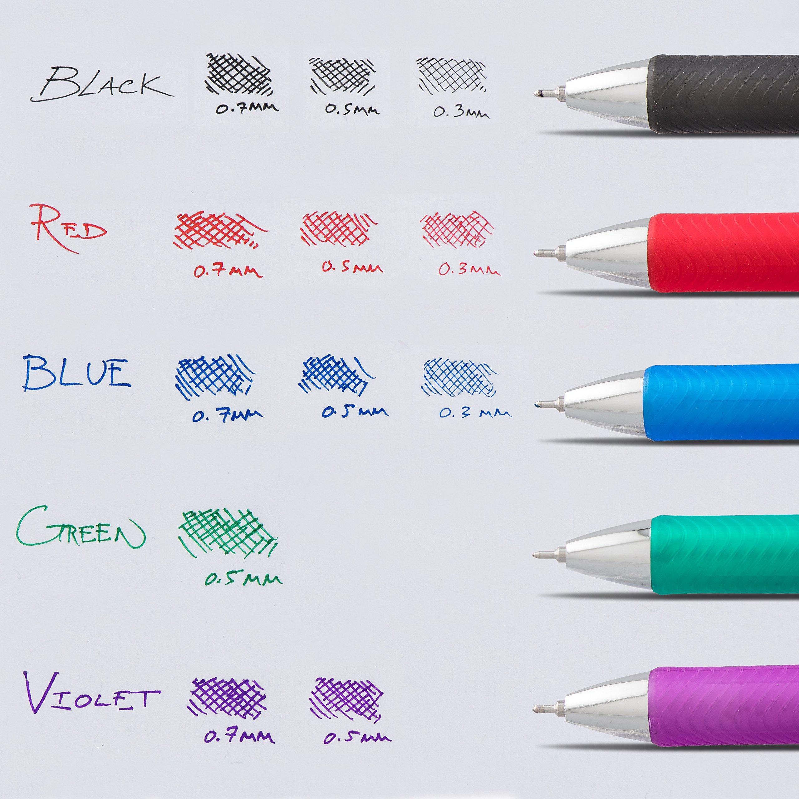 Pentel EnerGel Deluxe RTX Retractable Liquid Gel Pen,0.5mm, Fine Line, Needle Tip, Blue Ink /Blue Body/Value set of 5 (15-Pack) - Image 6
