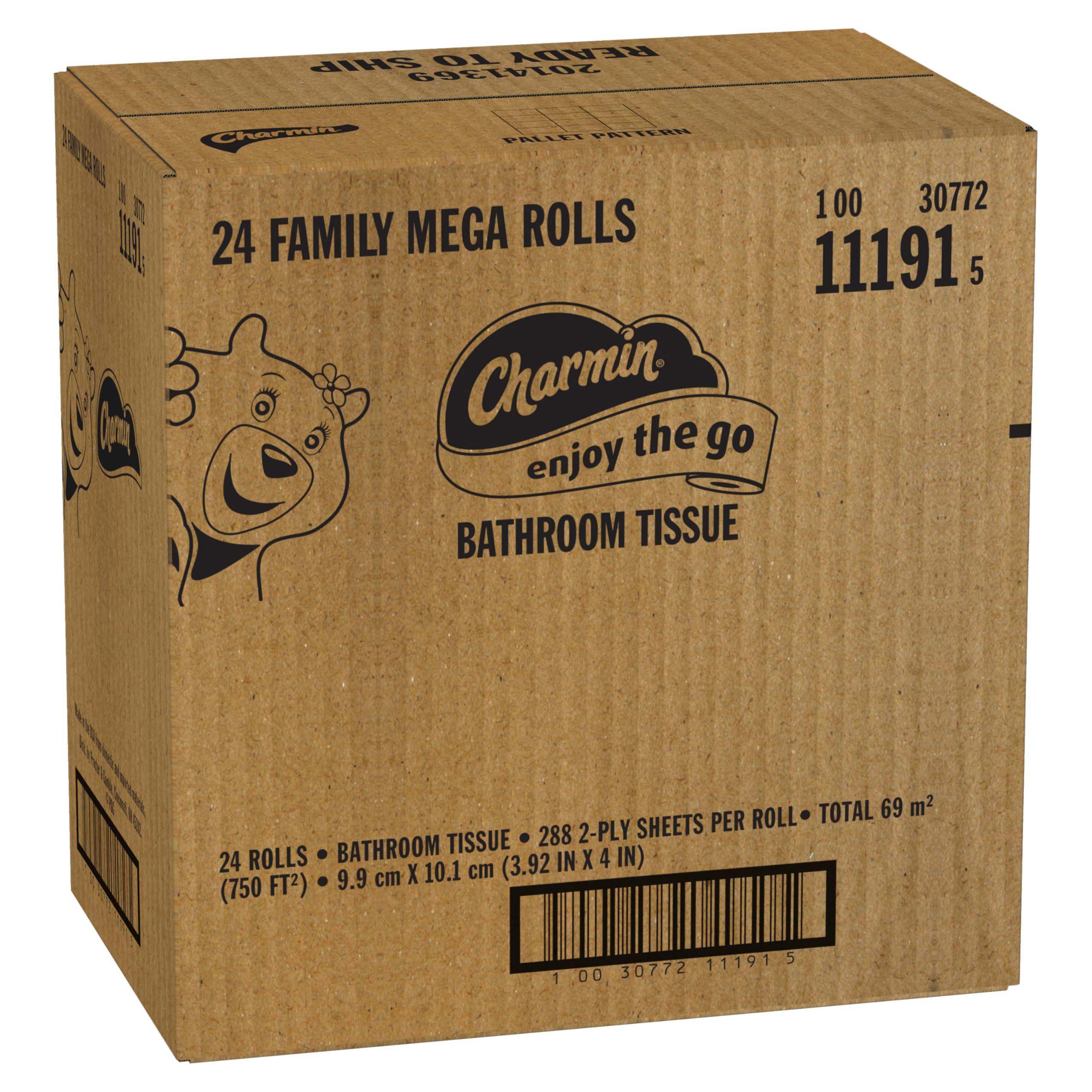 Charmin Ultra Soft Cushiony Touch Toilet Paper, 24 Family Mega Rolls = 123 Regular Rolls - Image 14