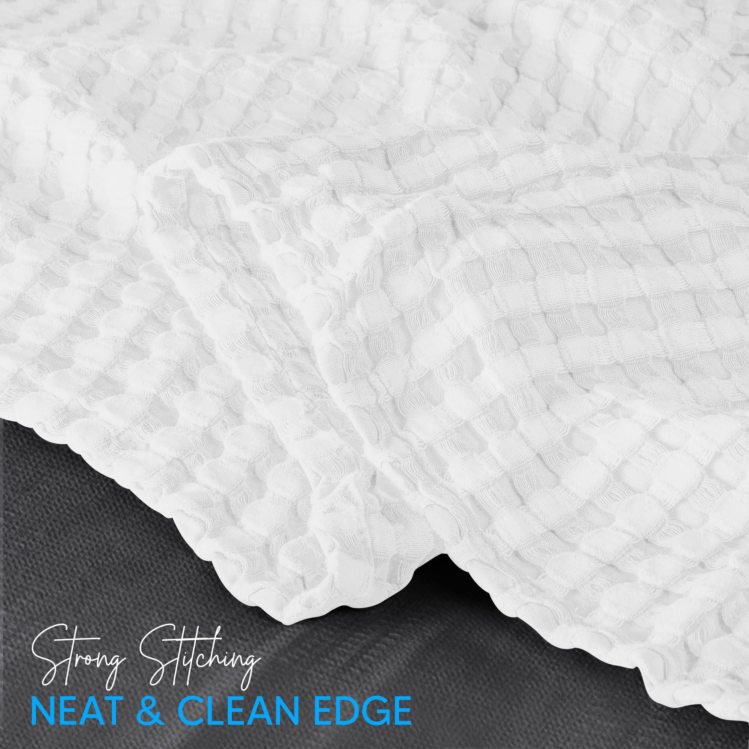 Utopia Bedding White 100% Cotton Waffle Blanket 300 GSM [Queen - 90x90 Inch] Soft Lightweight Breathable Bed Blanket for All Season - Image 6