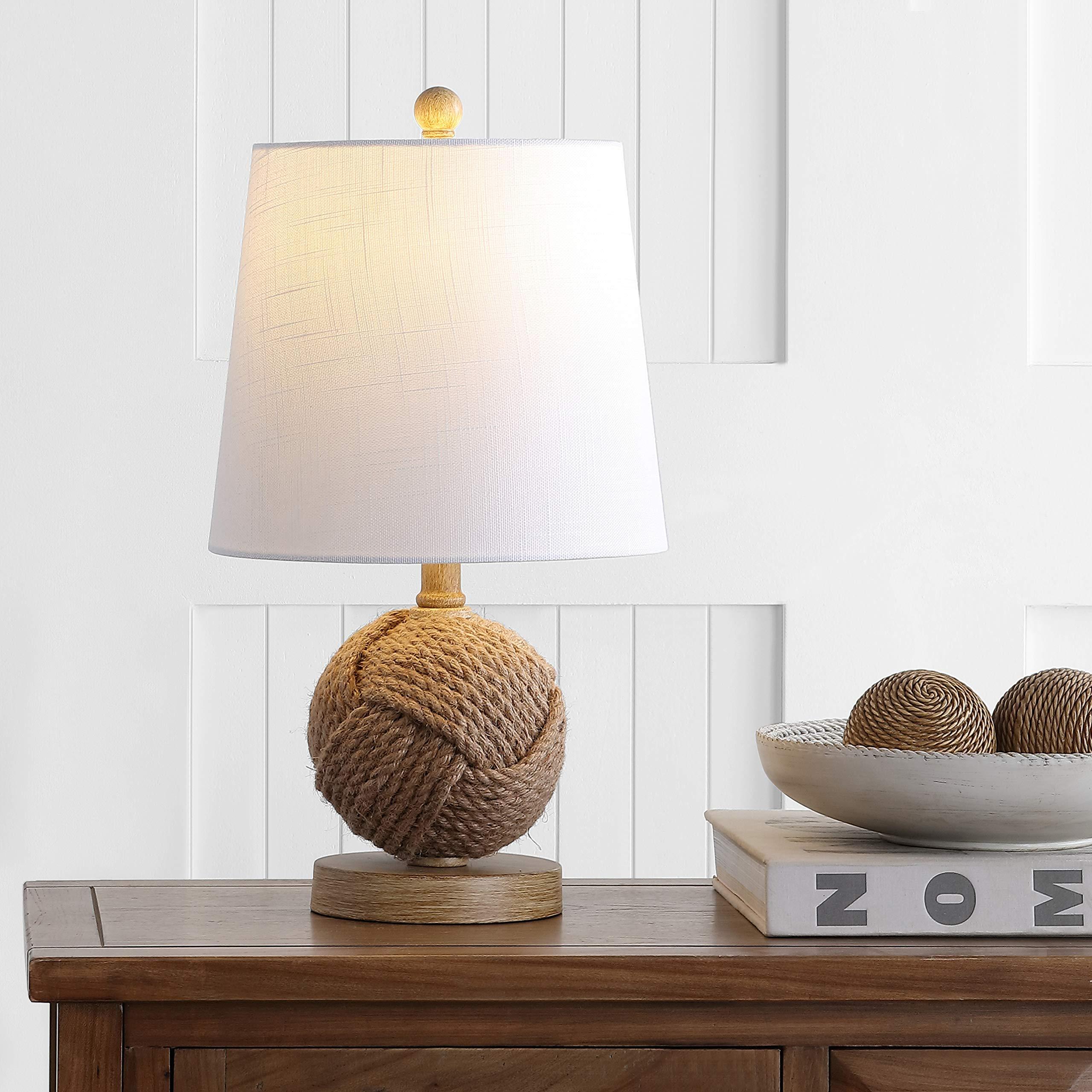 JONATHAN Y JYL6500A Monkey Fist 18" Rope Ball LED Table Lamp Coastal Cottage Industrial Bedside Desk Nightstand Lamp for Bedroom Living Room Office College Bookcase LED Bulb Included, Natural - Image 2