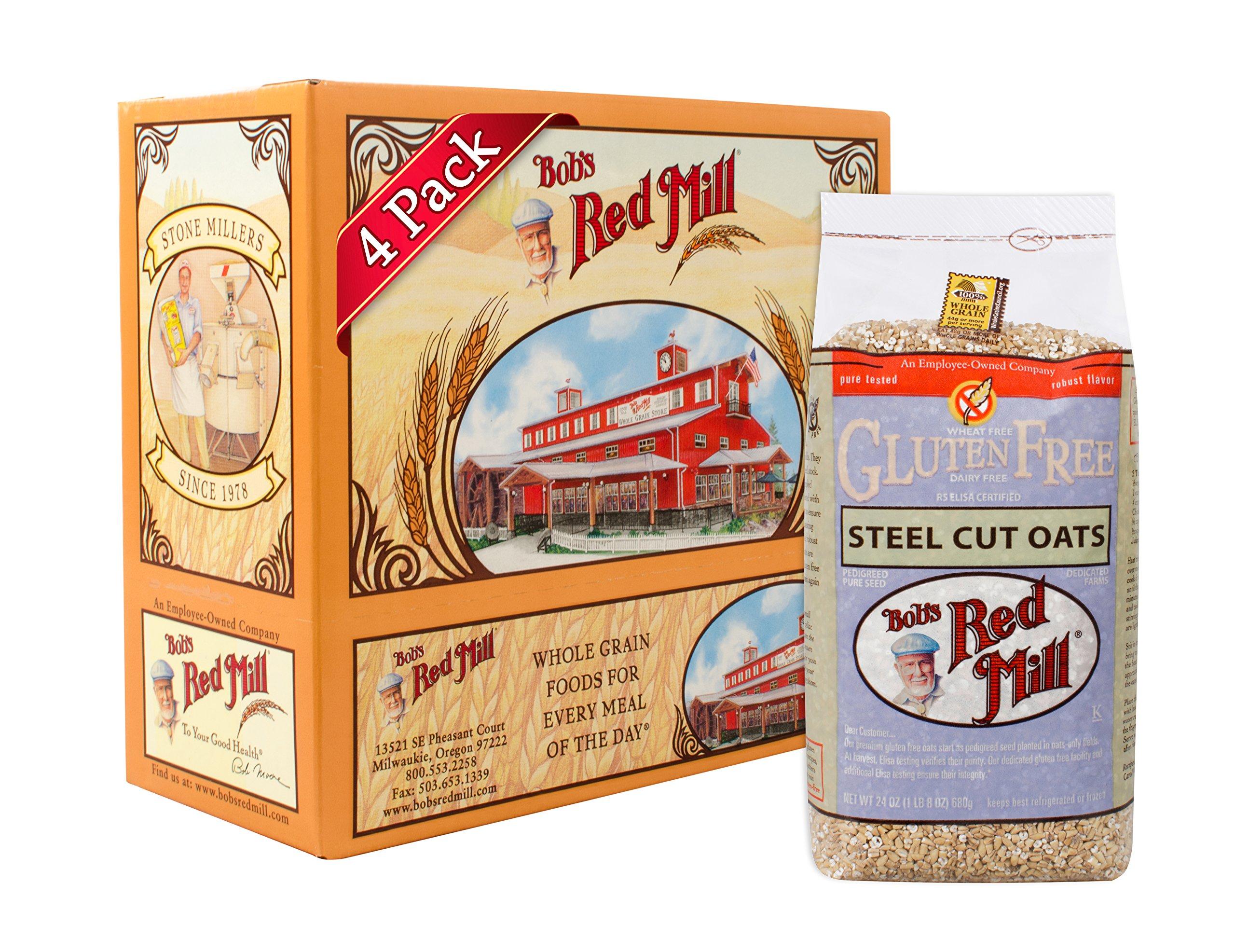 Bob's Red Mill Gluten Free Steel Cut Oats, 24 Oz (4 Pack)