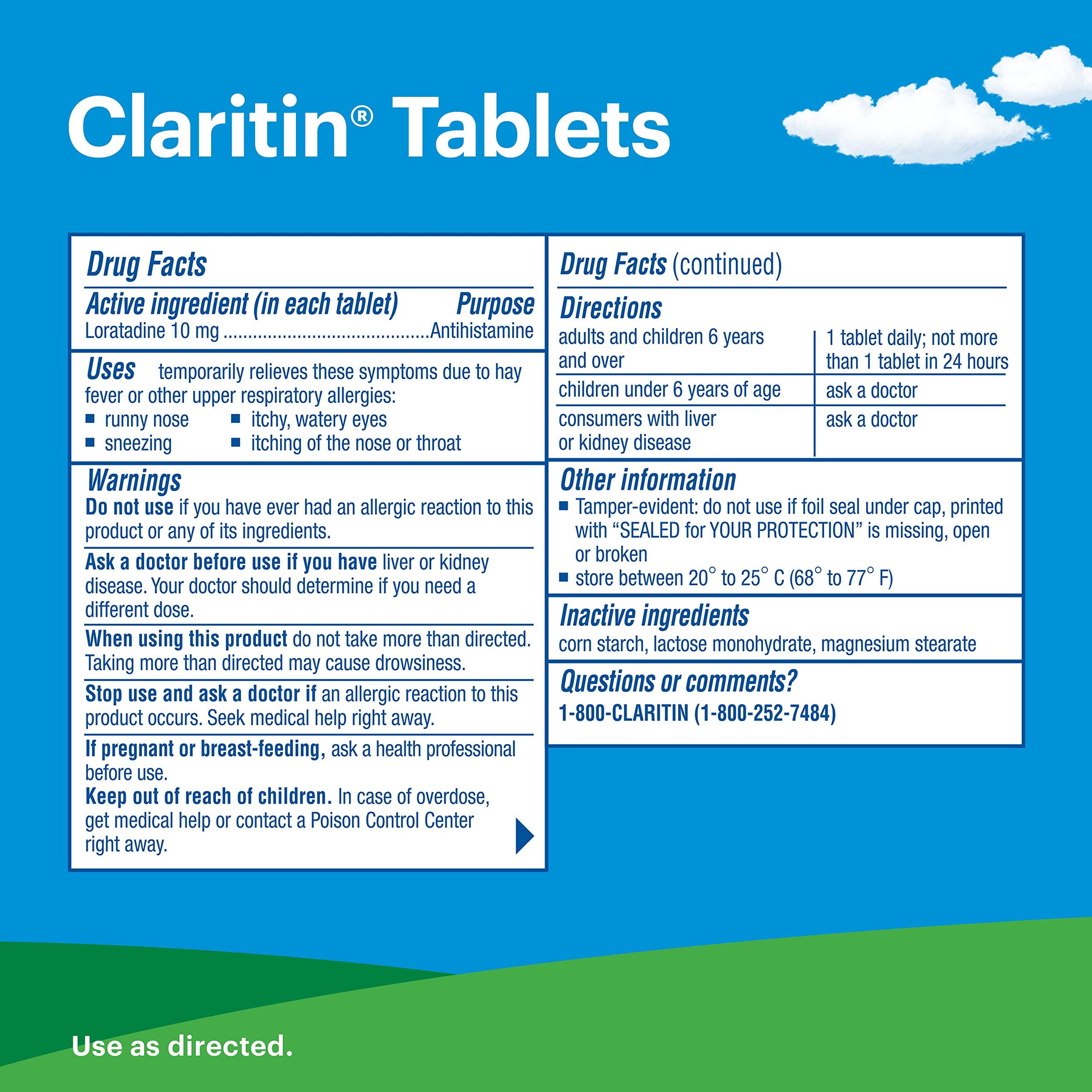 Claritin 24 HR Non Drowsy Allergy Medicine, Loratadine antihistamine tablets, 30 Ct - Image 9