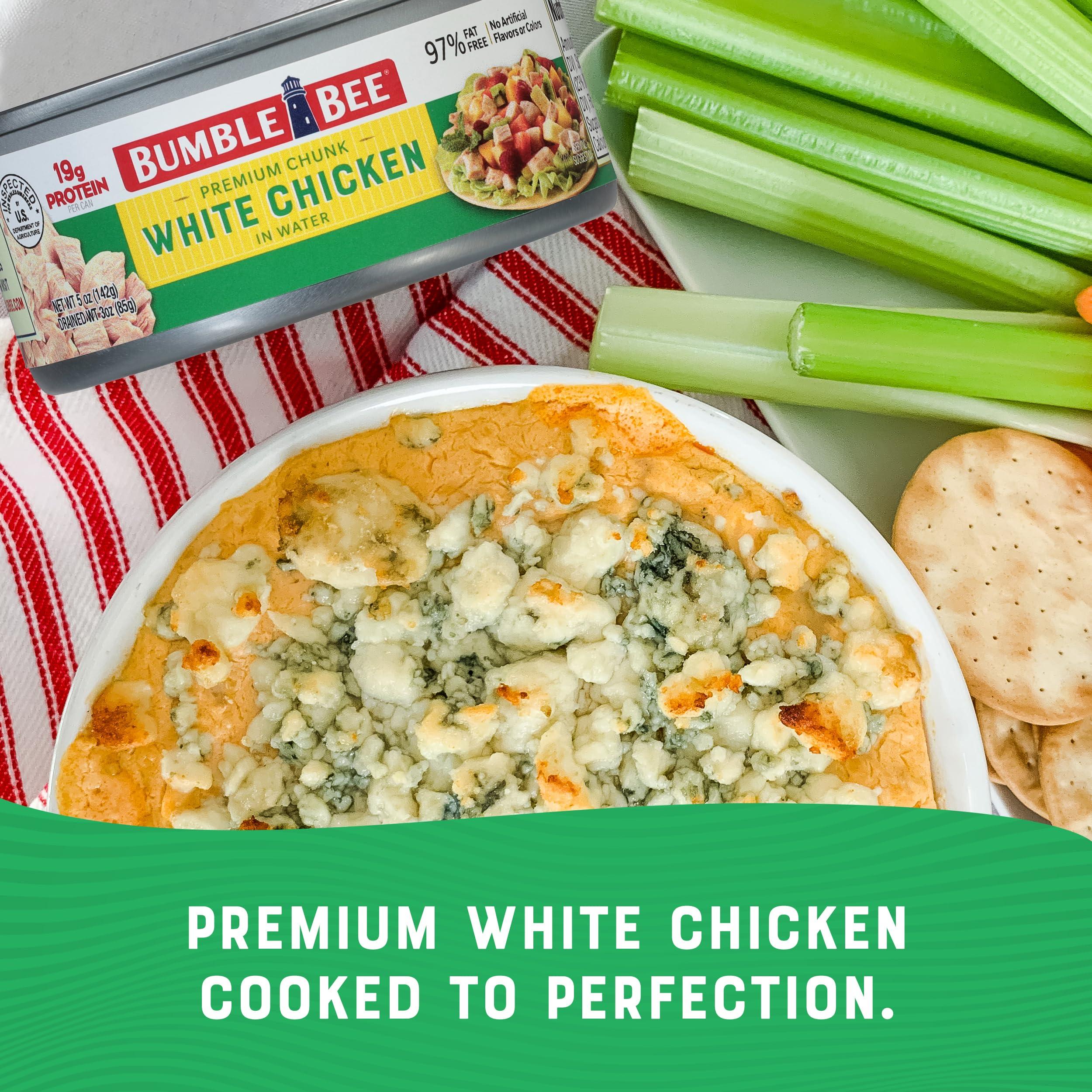 Bumble Bee Premium White Chicken, Chunk in Water, 5 oz Can - 19g Protein per Serving - Gluten Free, Keto Friendly - Image 5