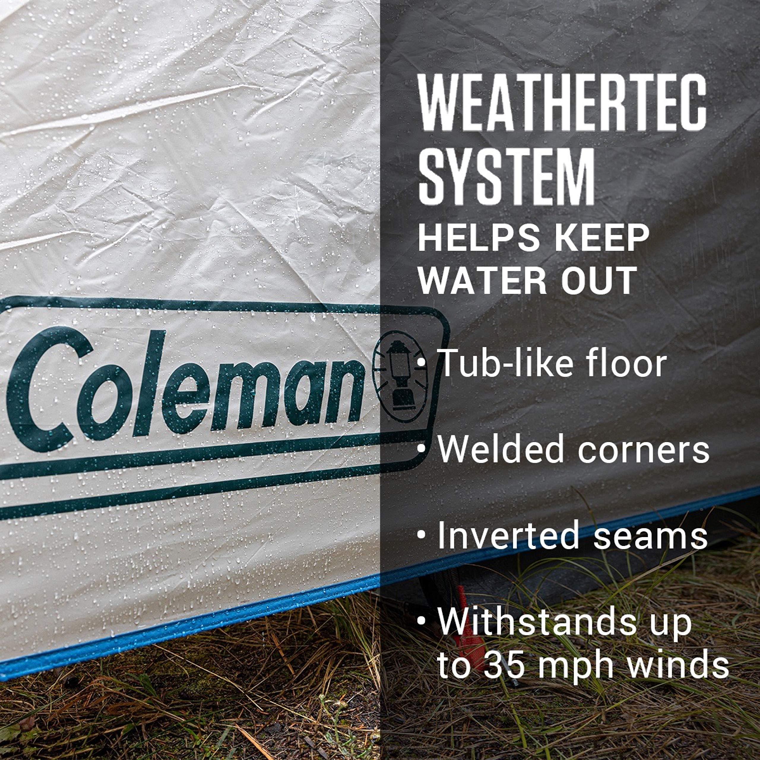 Coleman Cabin Camping Tent with Screened Porch 4/6 Person Weatherproof Tent with Enclosed Screened Porch Option Includes Rainfly Carry Bag Extra Storage and 10 Minute Setup - Image 3