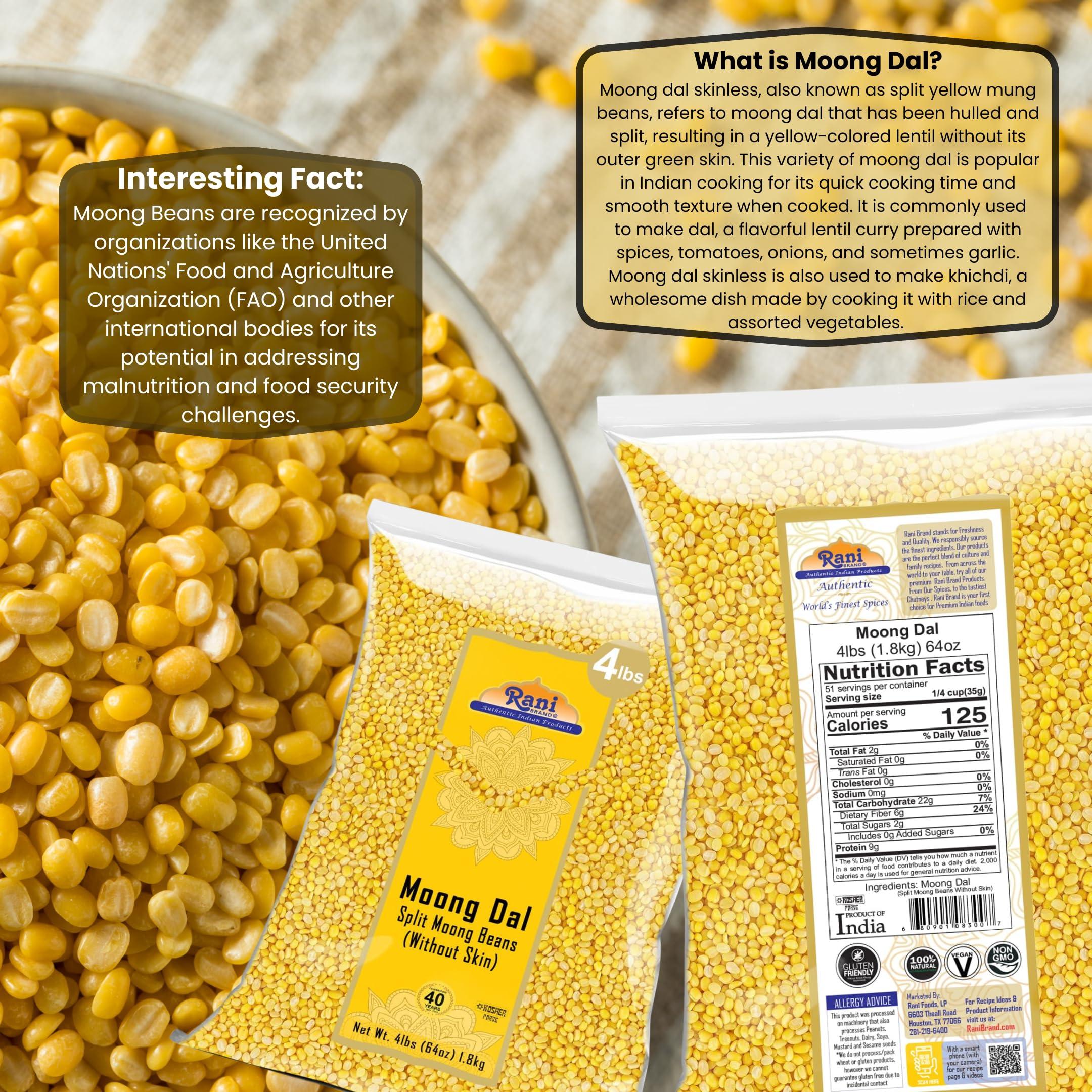Rani Moong Dal (Split Mung Beans Without Skin) Lentils Indian 64oz (4lbs) 1.81kg Bulk ~ All Natural | Gluten Friendly | Non-GMO | Kosher | Vegan | Indian Origin - Image 4