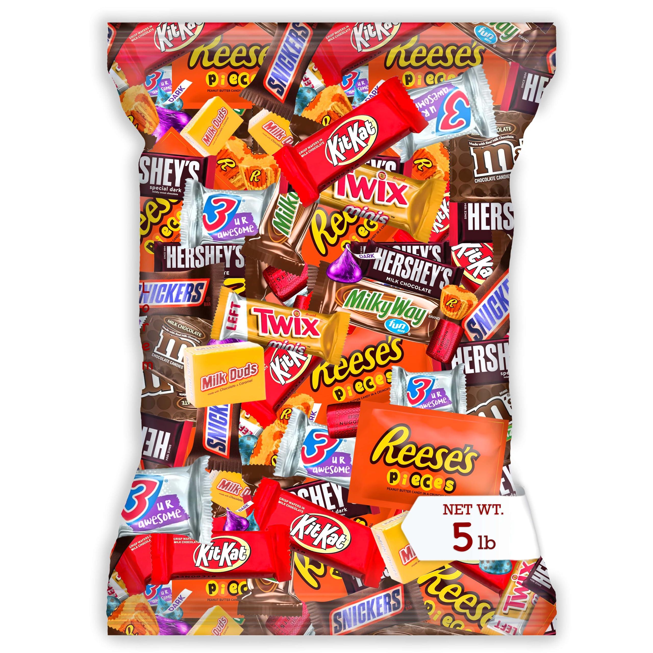 Bulk Chocolate Assortment Variety Pack - Chocolate Candy Variety Pack - 5 lb Bag of Mixed Bulk Chocolate, Milk Chocolate, Dark Chocolate, Bars and more! Bulk Candy Mix for Candy Bags - Candy - Chocolate (5 LBS)