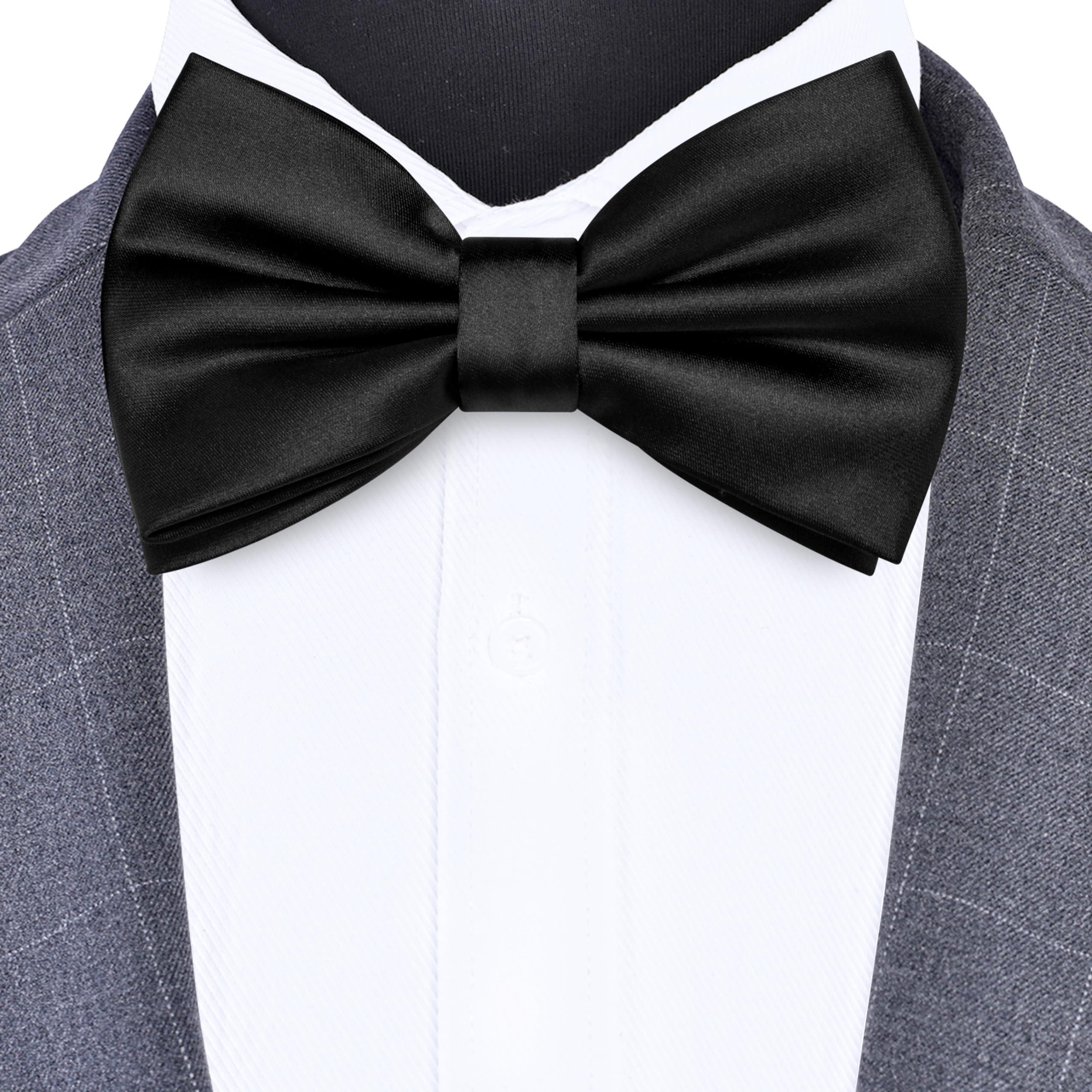 Branduce Solid Color Pre-tied Bow Tie Quality Adjustable Bowtie for Men Party Wedding - Image 2