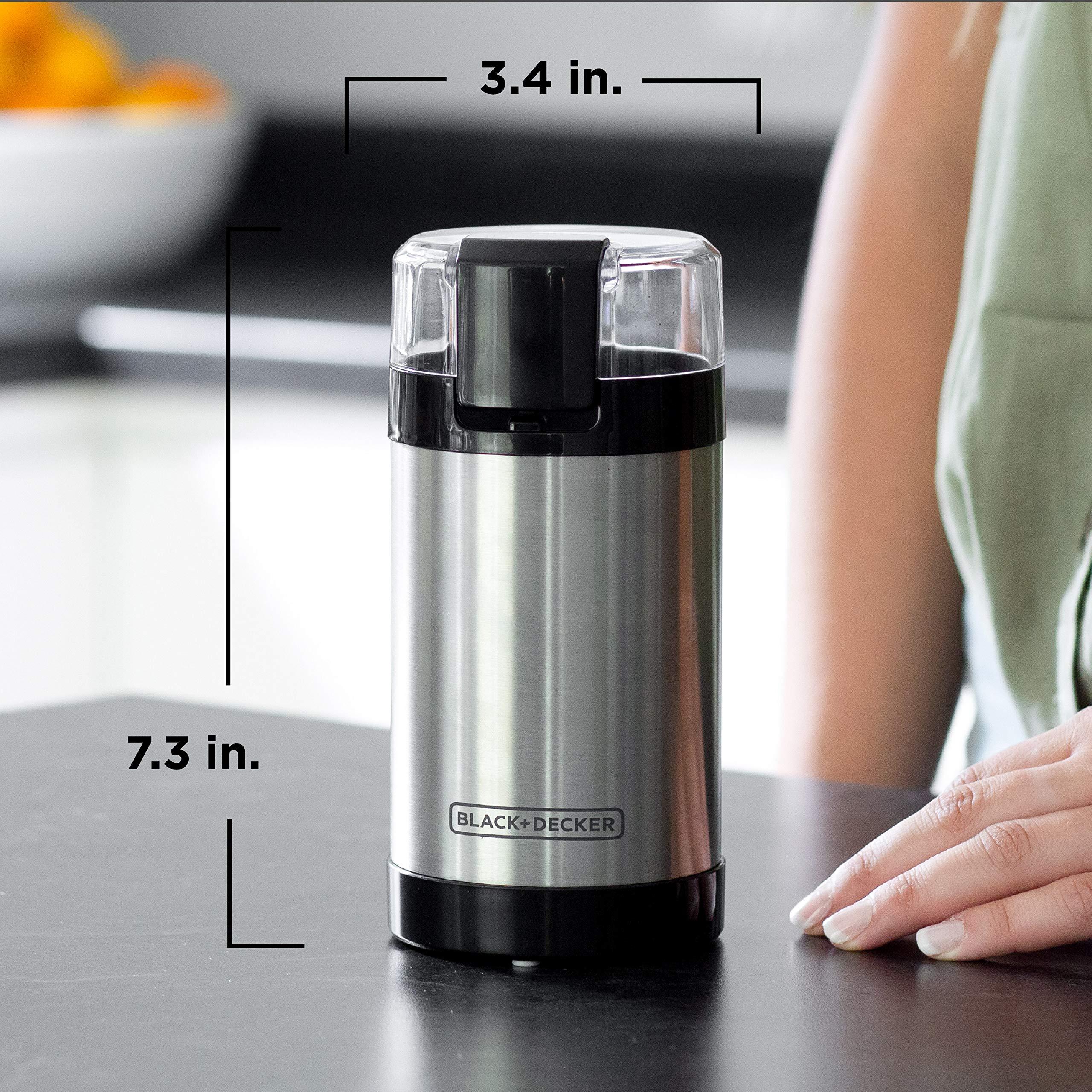 BLACK+DECKER One Touch Coffee Grinder, 2/3 Cup Coffee Bean Capacity, Spice Grinder, One Touch Push-Button Control -150 Watts -Stainless Steel Blades - Image 2