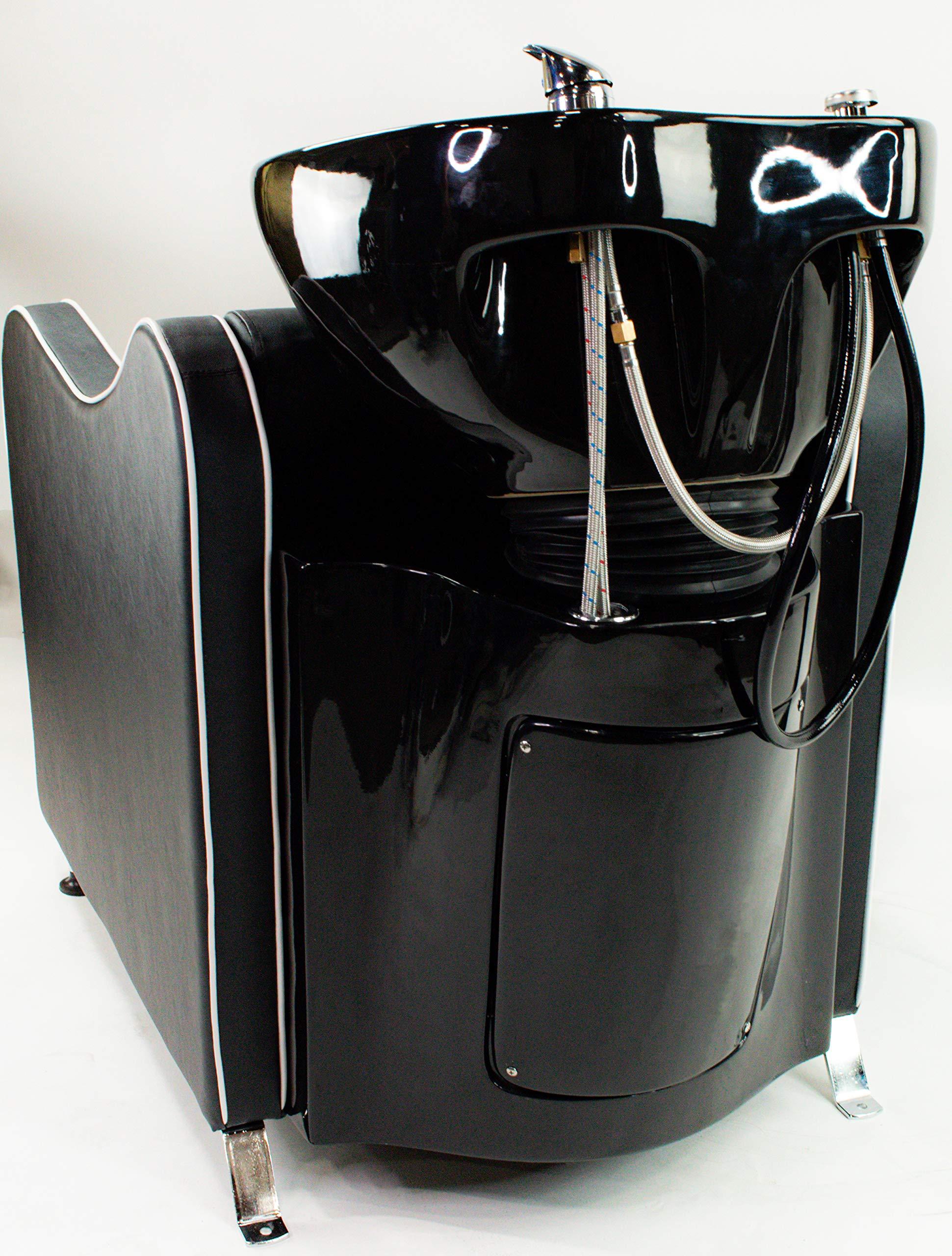 Belgrade Shampoo Backwash Unit w/Shampoo Bowl, Sink & Faucet for Beauty Spa Barber Shop, Professional Hair Salon Equipment, Black - Image 6