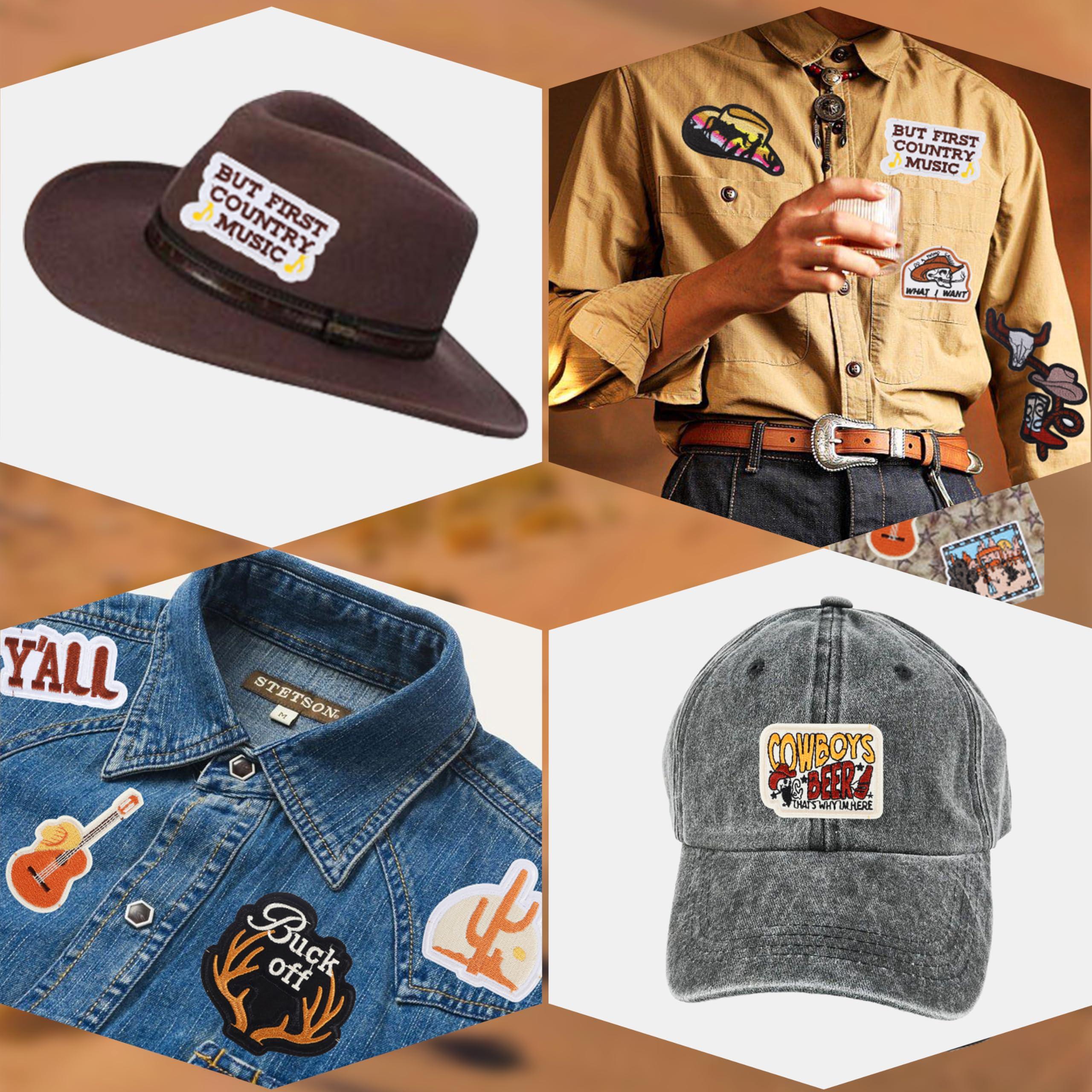 Western Embroidered Iron On Patches for Hats: Meneng 45Pcs Cowboy Sew On Applique Patches for Jackets Backpacks Clothing - Vintage Embroidery Patch for DIY Accessories - Image 6