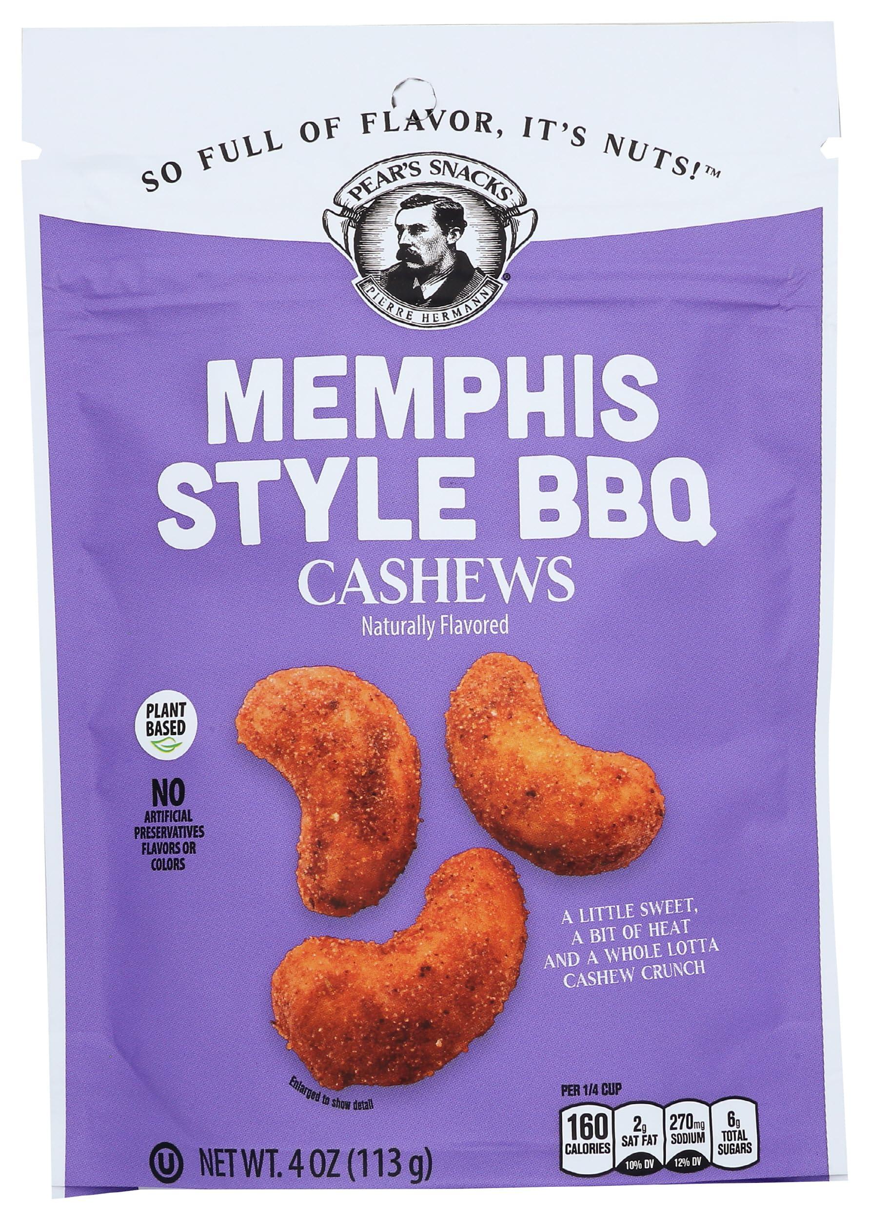 Pear's Snacks Memphis Style BBQ Cashews, 4 OZ
