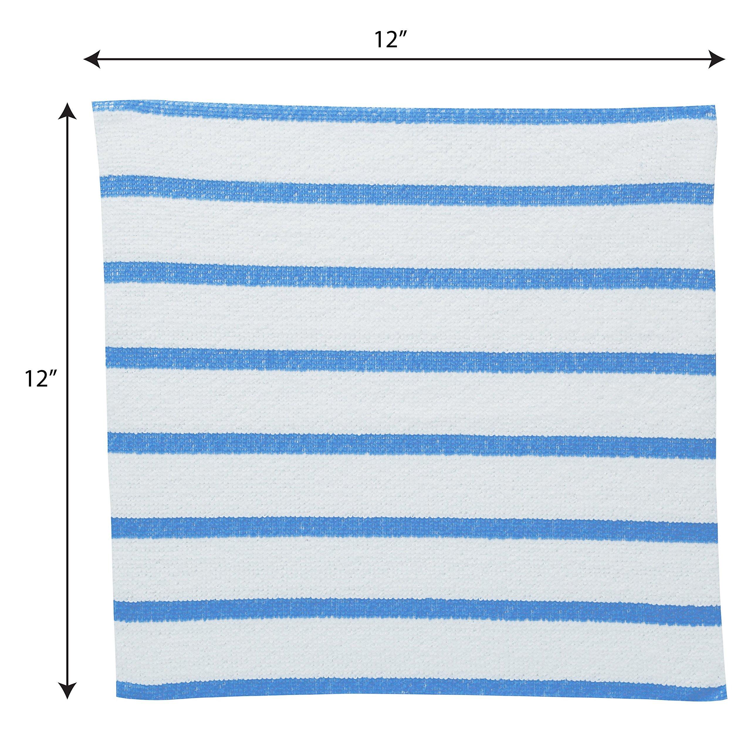 VIKING Bulk Edgeless Microfiber Cleaning Cloths, White and Blue Stripe, 50 Pack - Image 6