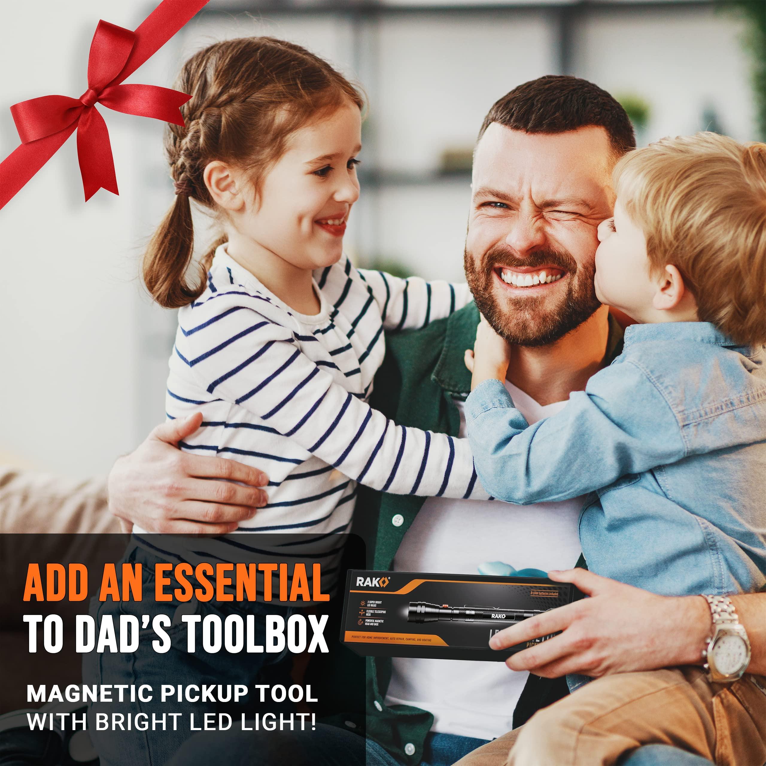 RAK Magnetic Pickup Tool Gifts for Men - Telescoping Magnet with LED Flashlight and 22 Inches Extendable Neck, Cool Magnetic Flashlight Gifts for Dad, Husband, Grandpa, Handyman - Image 3