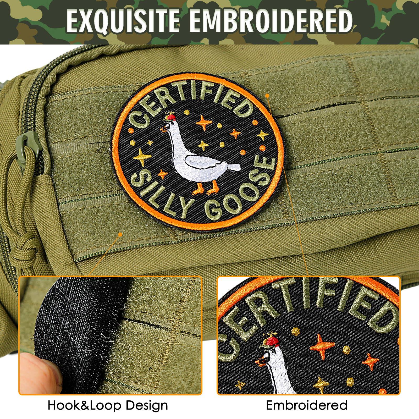 XMJY Funny Goose Hook and Loop Patch, Colorful Embroidered Patch, Cute Animal Meme Morale Patch, DIY Applique Accessories for Backpacks, Dog Harnesses, Army Vests, Gym Bags, Hats, Helmets - Image 3