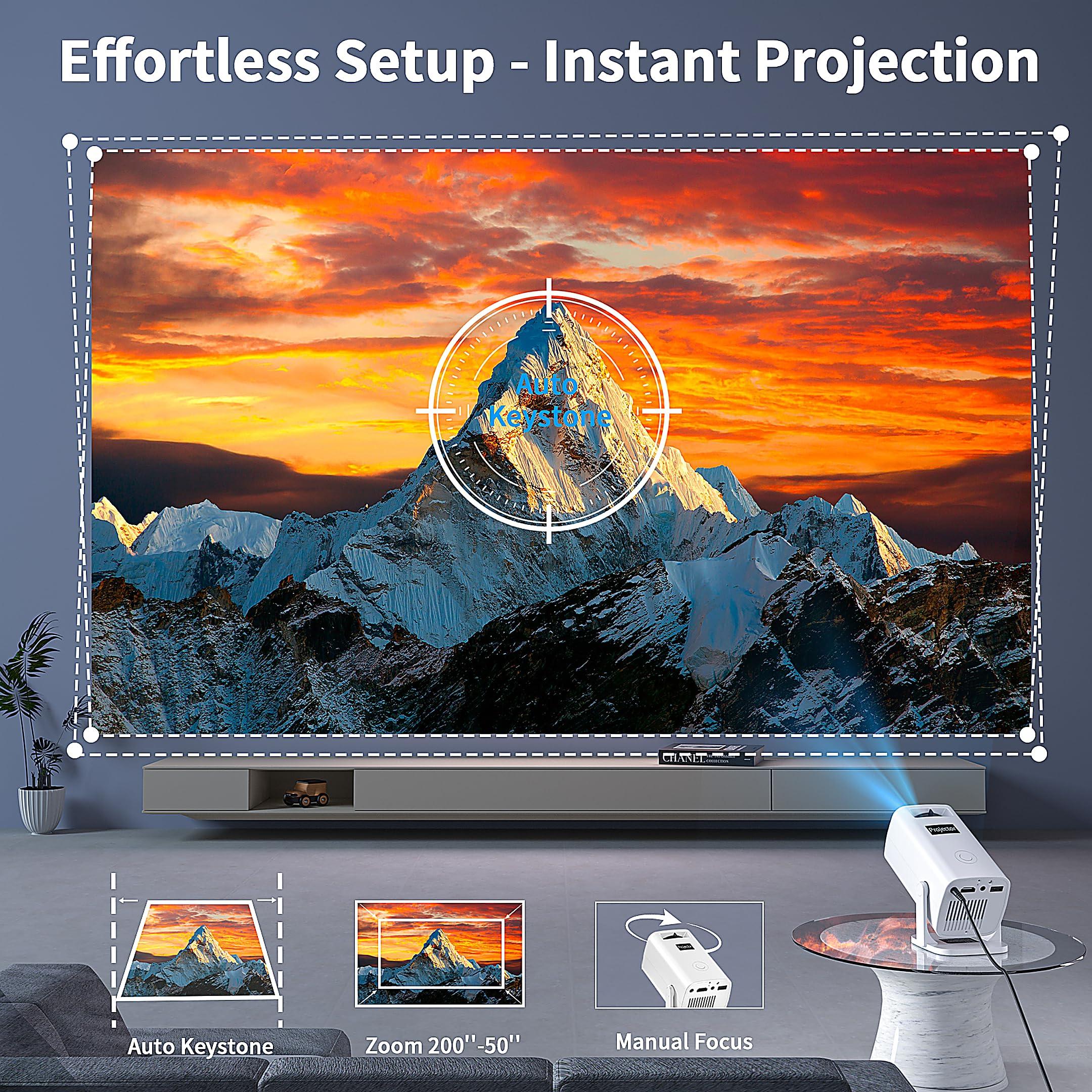 Sucetiho Mini Projector, Portable Outdoor Projector 4K Supported, Short Throw Movie Projector Compatible with Smartphone, TV Stick, Laptop, Game Consoles - Image 5