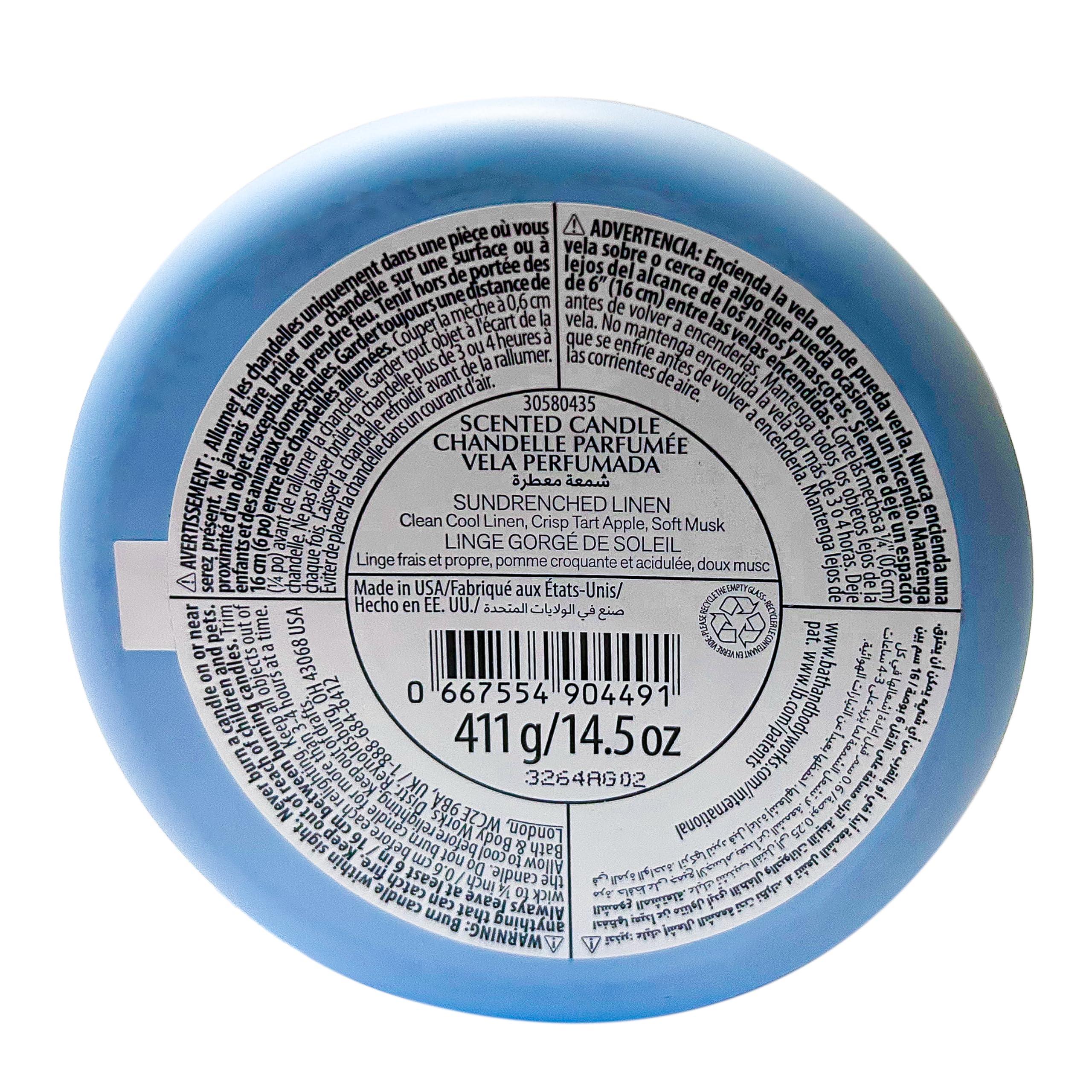 Bath & Body Works, White Barn 3-Wick Candle w/Essential Oils - 14.5 oz - New Core Scents! (Sundrenched Linen) - Image 2
