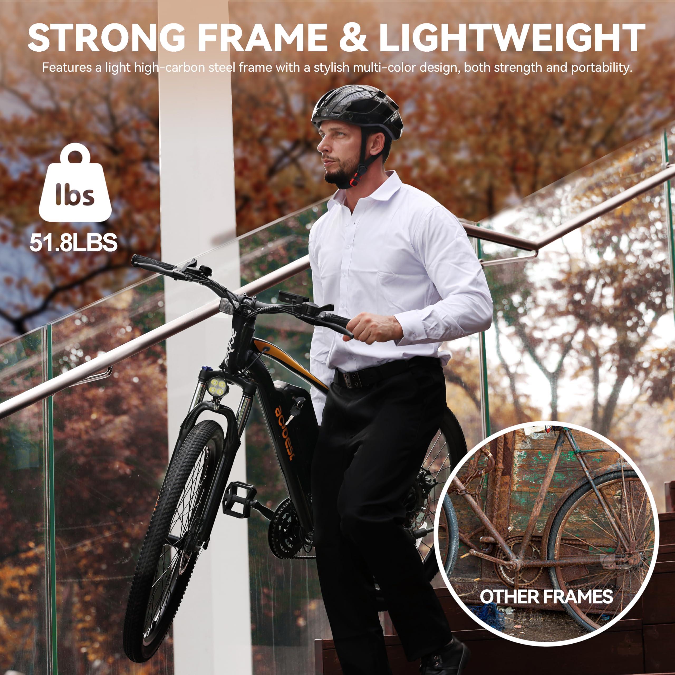 ACTBEST Apex Electric Bike for Adults, 26" 1000W Peak Electric Mountain Bike, 22MPH Top Speed, Max Range 55+ Miles, 48V Removable Battery, 21-Speed Lightweight E-Bike, Front Suspension - Image 6