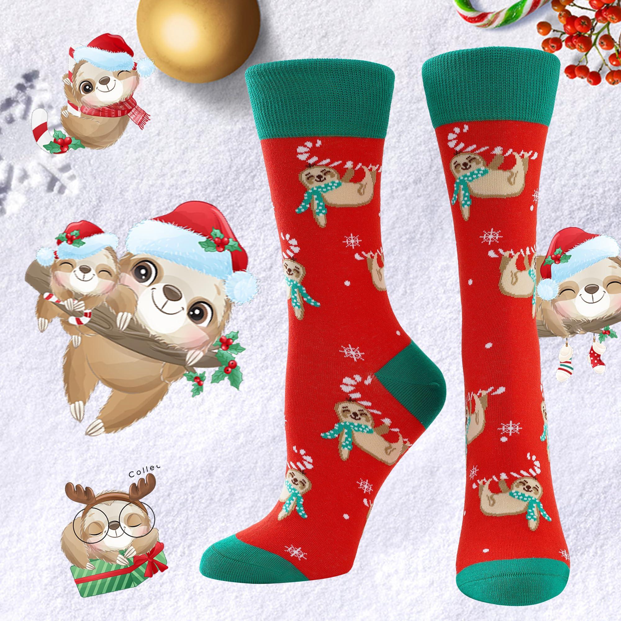 BISOUSOX Christmas Socks for Women Crazy Funny Dress Colorful Novelty Crew Cute Socks Christmas Gifts for Women Girls - Image 4