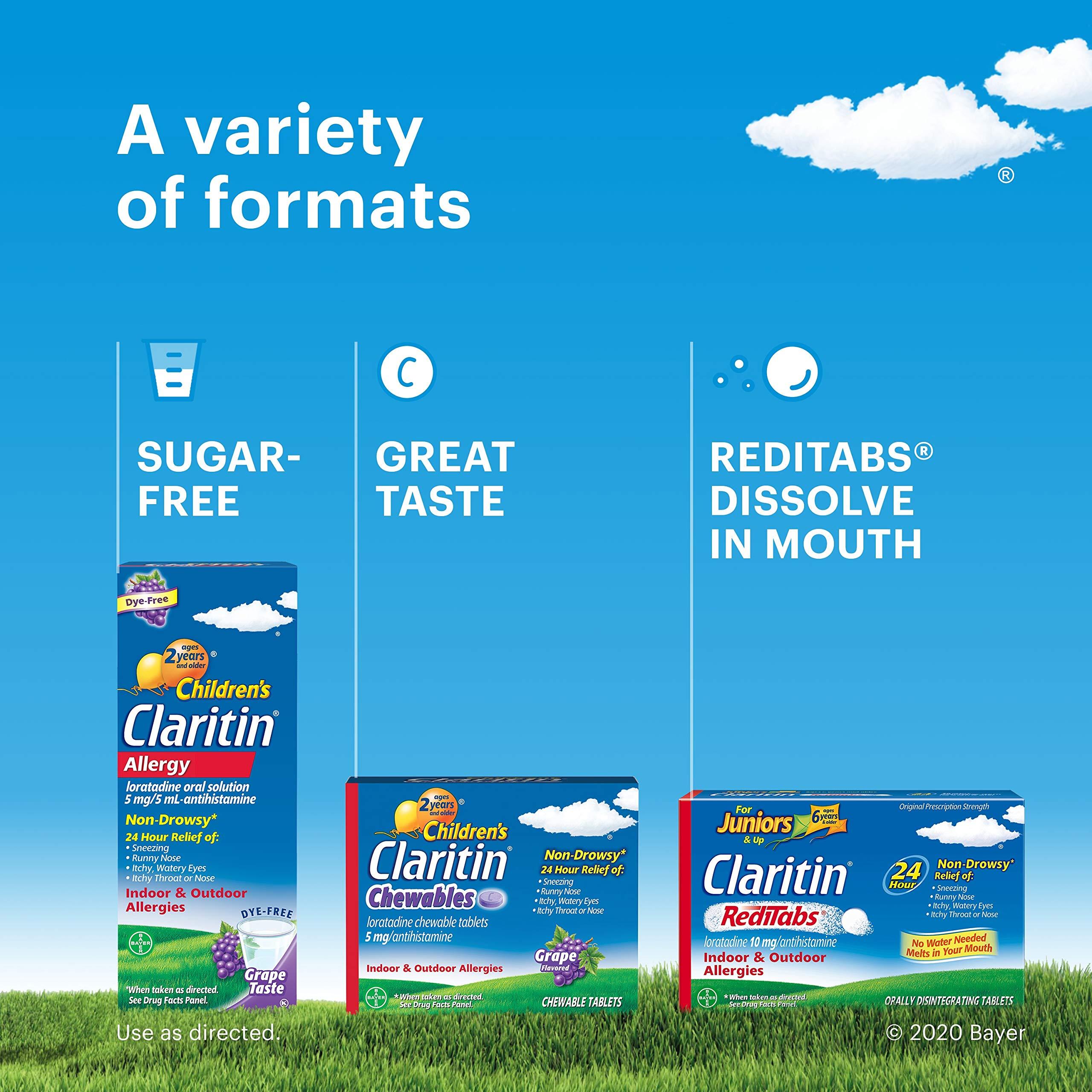 Claritin 24 Hour Allergy Chewables for Kids, Non Drowsy Allergy Relief, 30 Count - Image 7