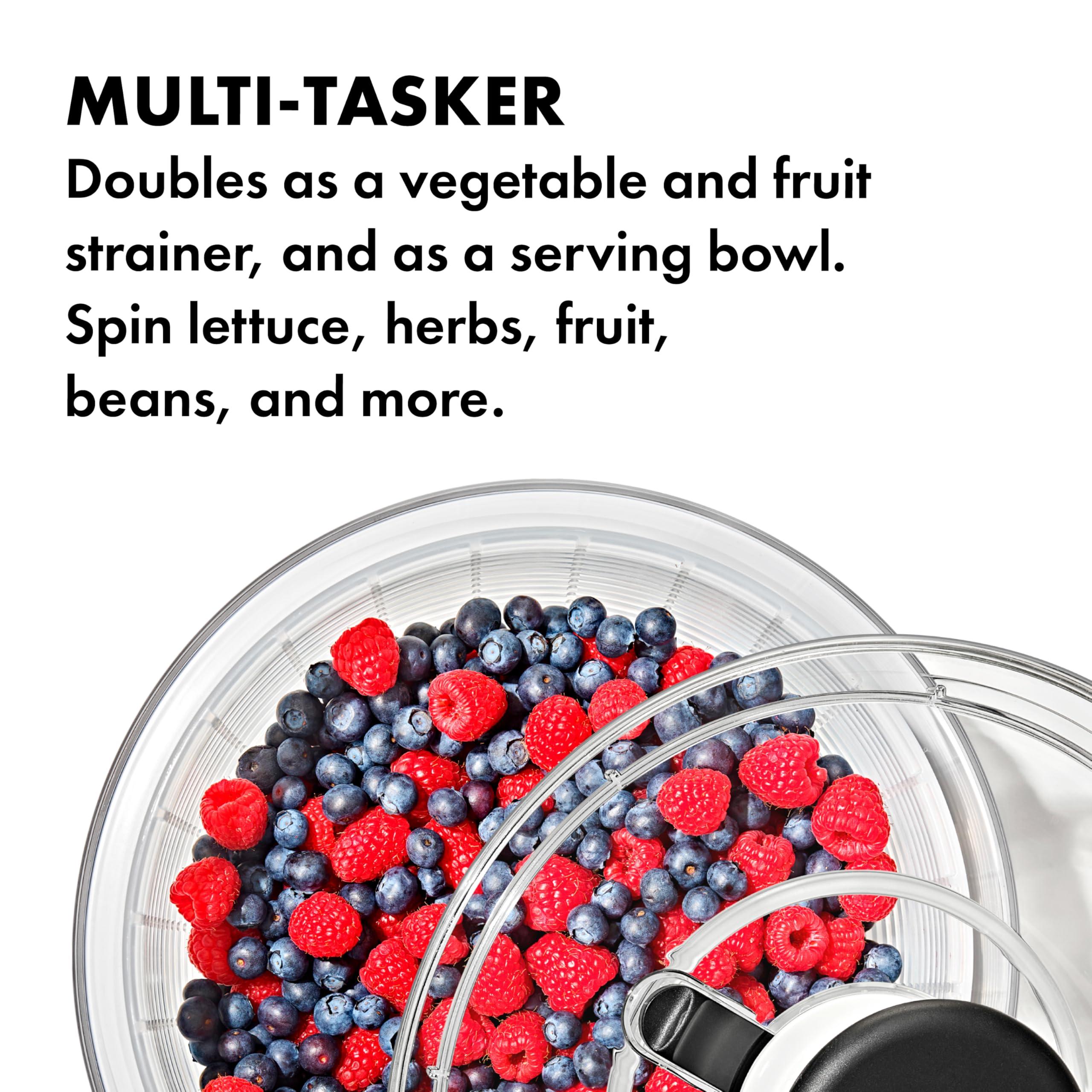 OXO Good Grips Salad Spinner | Lettuce Spinner | Fruit Washer | Fruit Washing Bowl with Strainer | Vegetable Cleaner | Salad Cleaner | Lettuce Washer | 6.22 Quart Capacity - Image 4