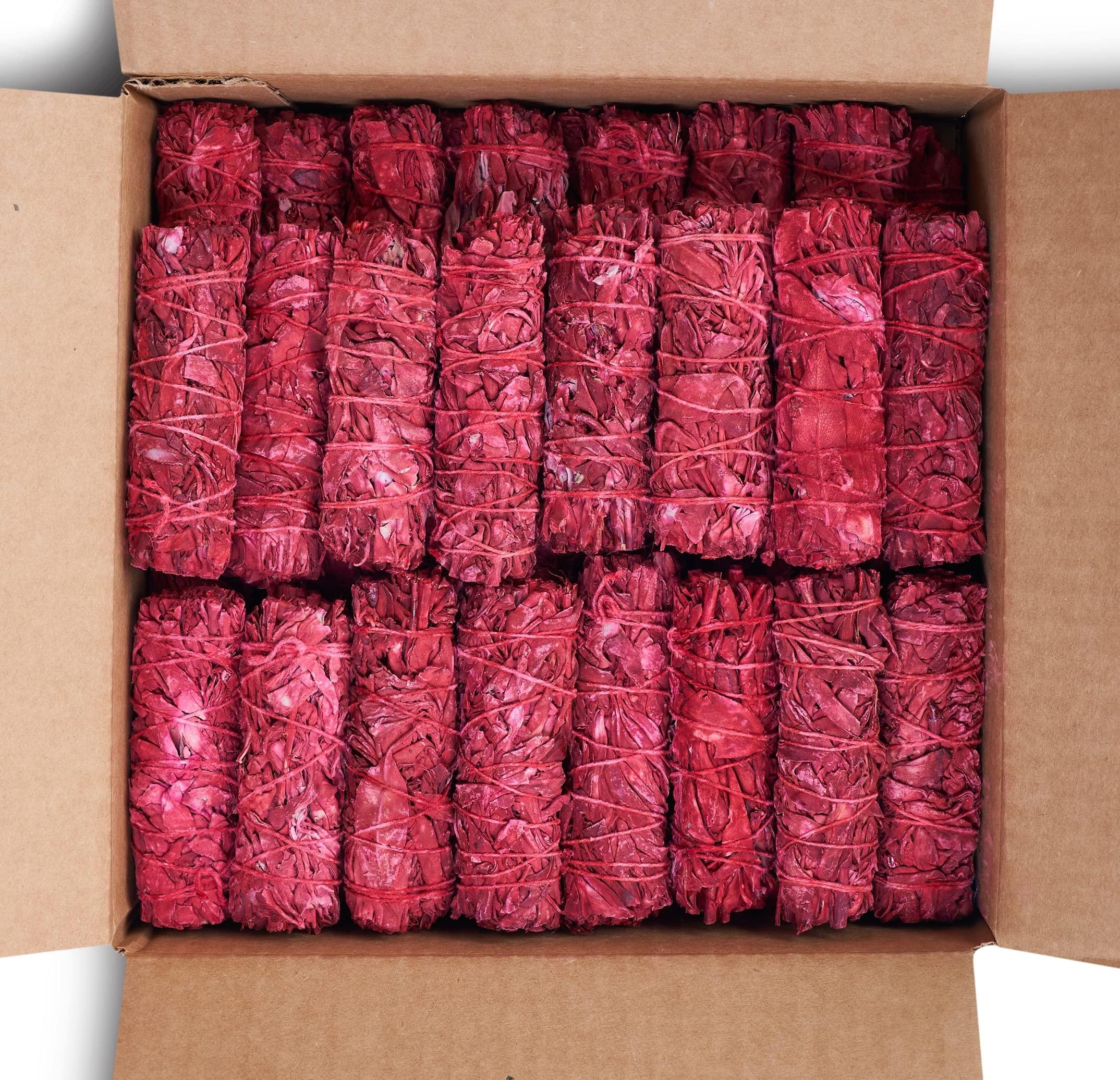 JL Local Dragon's Blood Sage Smudge Sticks for Cleansing House, Meditation, Yoga, Negative Energy Cleanse | 4 Inch Dragon Blood Sage Bundles (25 Count)