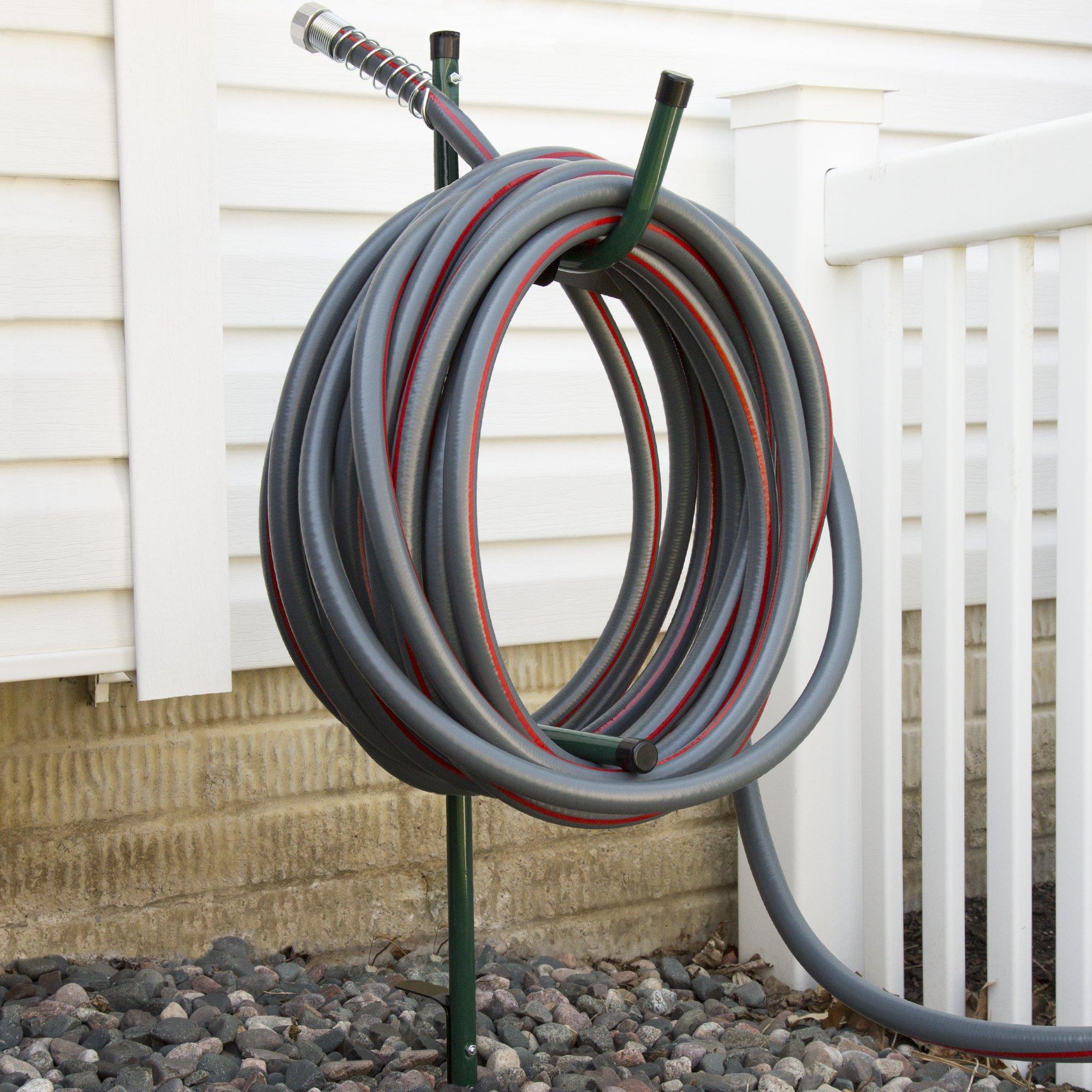 Water Hose Holder - Easy-to-Install Garden Hose Storage Metal Rack with Stake - Outdoor Freestanding Reel for Yard or Landscaping by Stalwart - Image 2