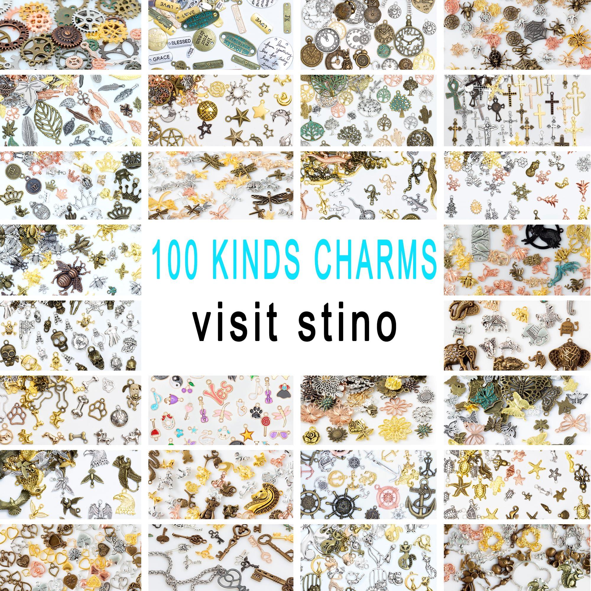 stino 100 G Vintage Antique Metal Charms for Jewelry Making, Bulk Silver & Gold, for Bracelet, Necklace, Earrings DIY Crafts - Image 6