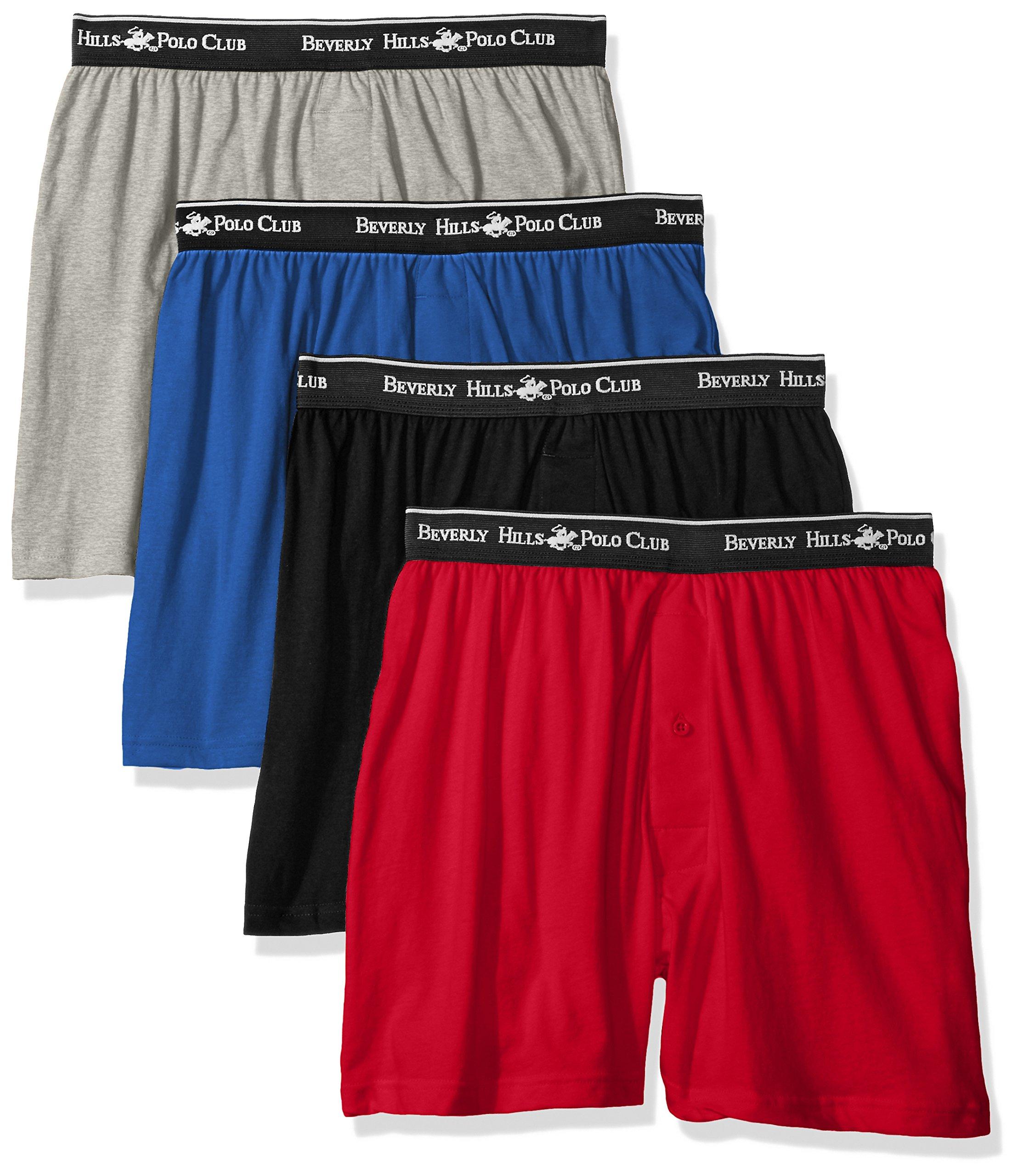 Beverly Hills Polo Club Men's 4 Pack Knit Boxer