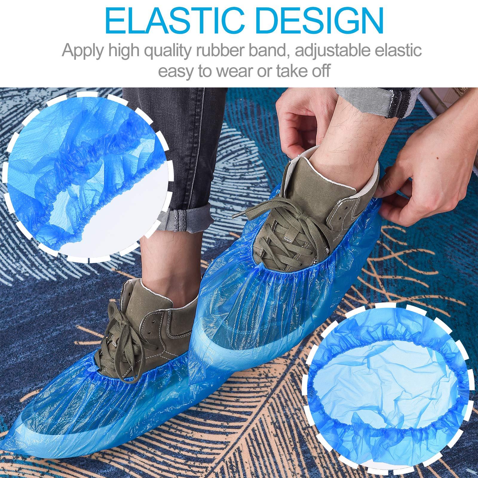 100 PCS（50 Pairs）Shoe Covers Disposable, Green Convenience, Recyclable, Boot Cover, Waterproof, Non slip, Dust proof, One Size Fit All, Durable CPE Material, Blue, Protect Your Shoes, Floor, Carpet - Image 5