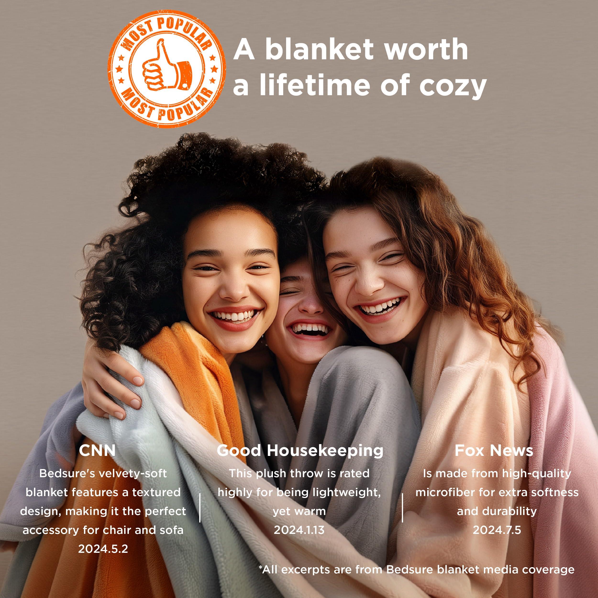 Bedsure Fleece Bed Blankets Queen Size Grey - Soft Lightweight Plush Fuzzy Cozy Luxury Blanket Microfiber, 90x90 inches - Image 3
